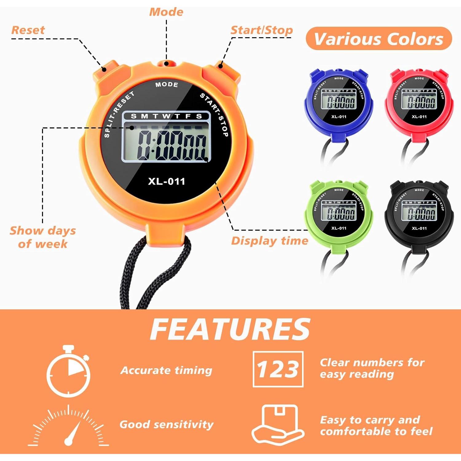 20 Cronómetros Digitales Tellegloww Multi-Función 6.5cm