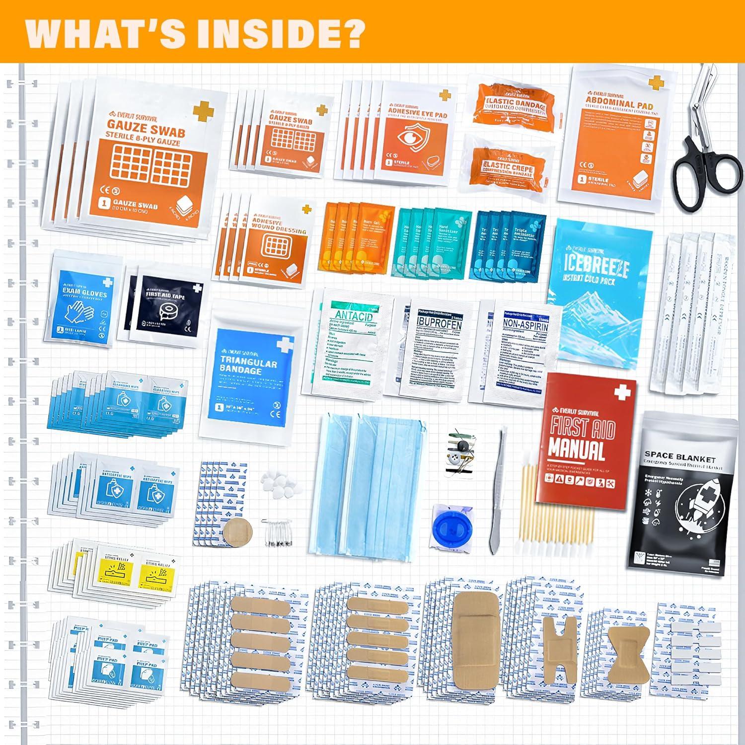 Kit de Primeros Auxilios EVERLIT 400 Piezas OSHA Montable