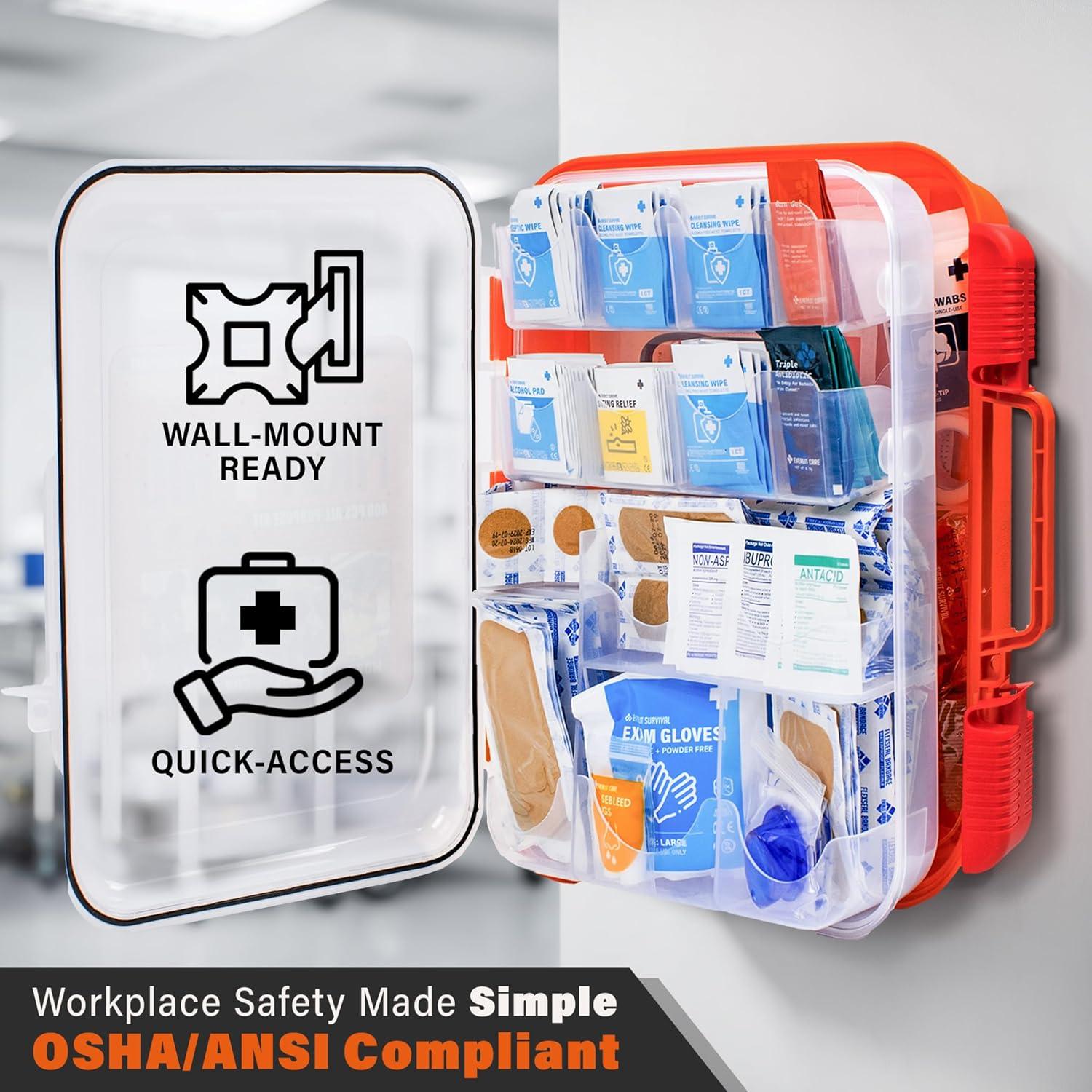 Kit de Primeros Auxilios EVERLIT 400 Piezas OSHA Montable