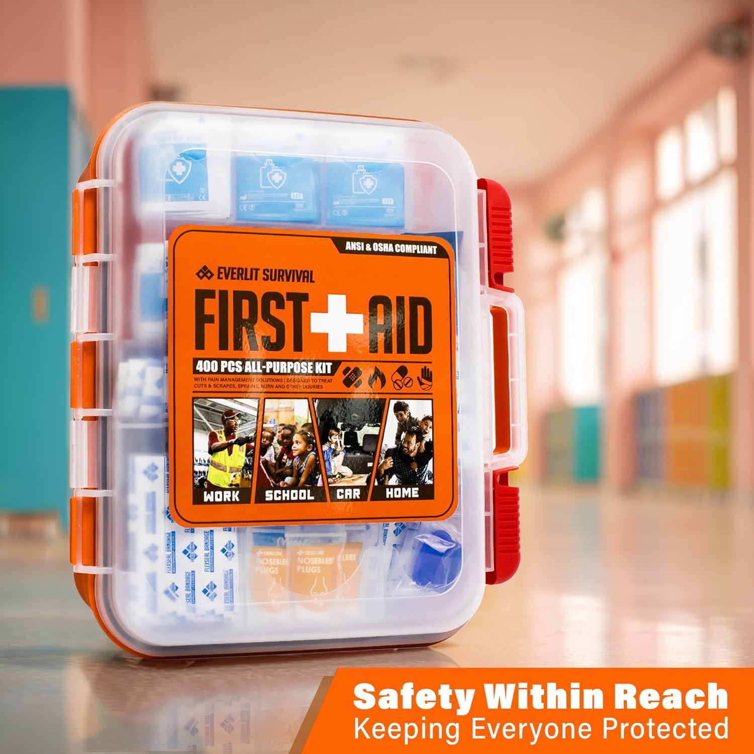 Kit de Primeros Auxilios EVERLIT 400 Piezas OSHA Montable