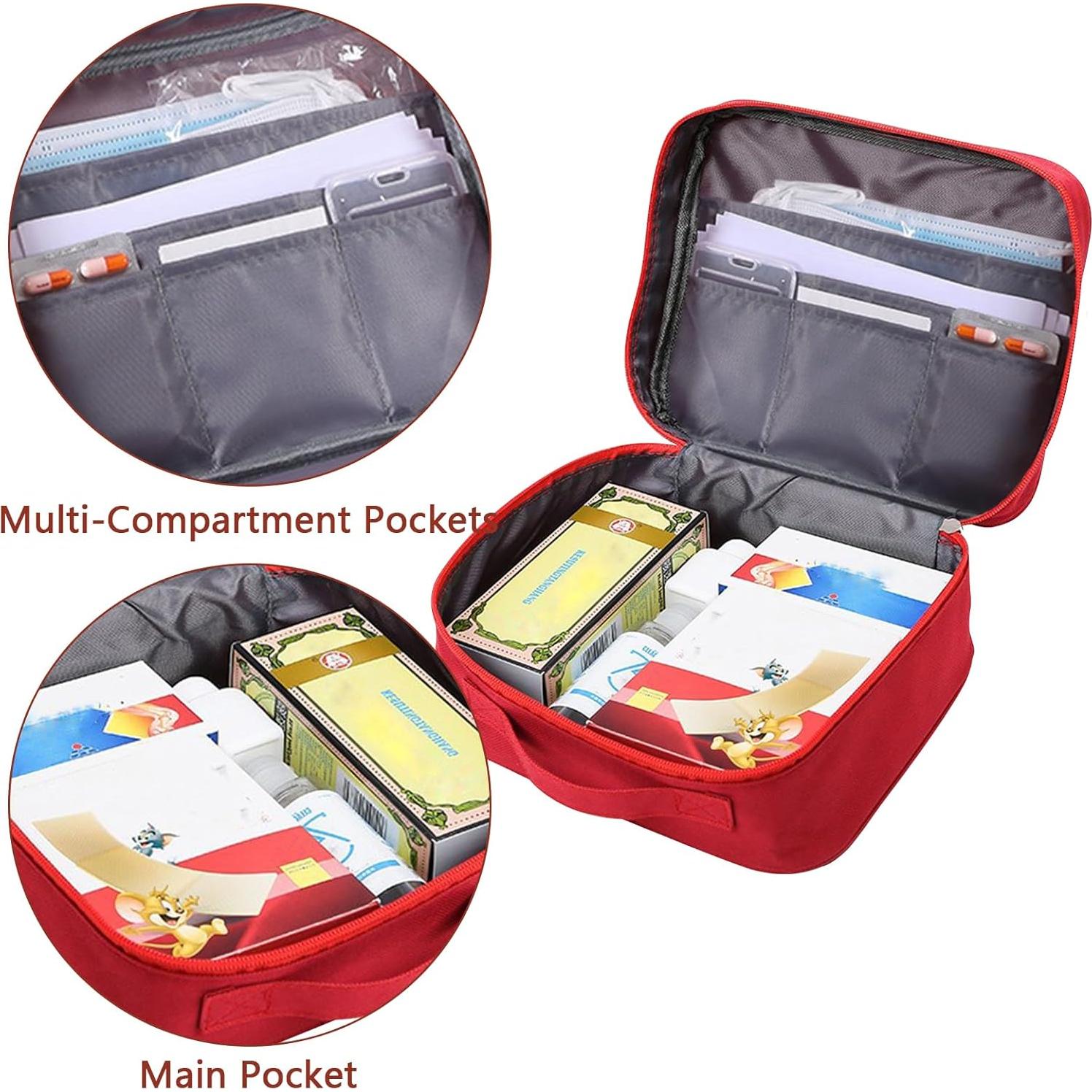 Bolsa de Botiquín de Primeros Auxilios Wesoke Roja 24x20x13cm