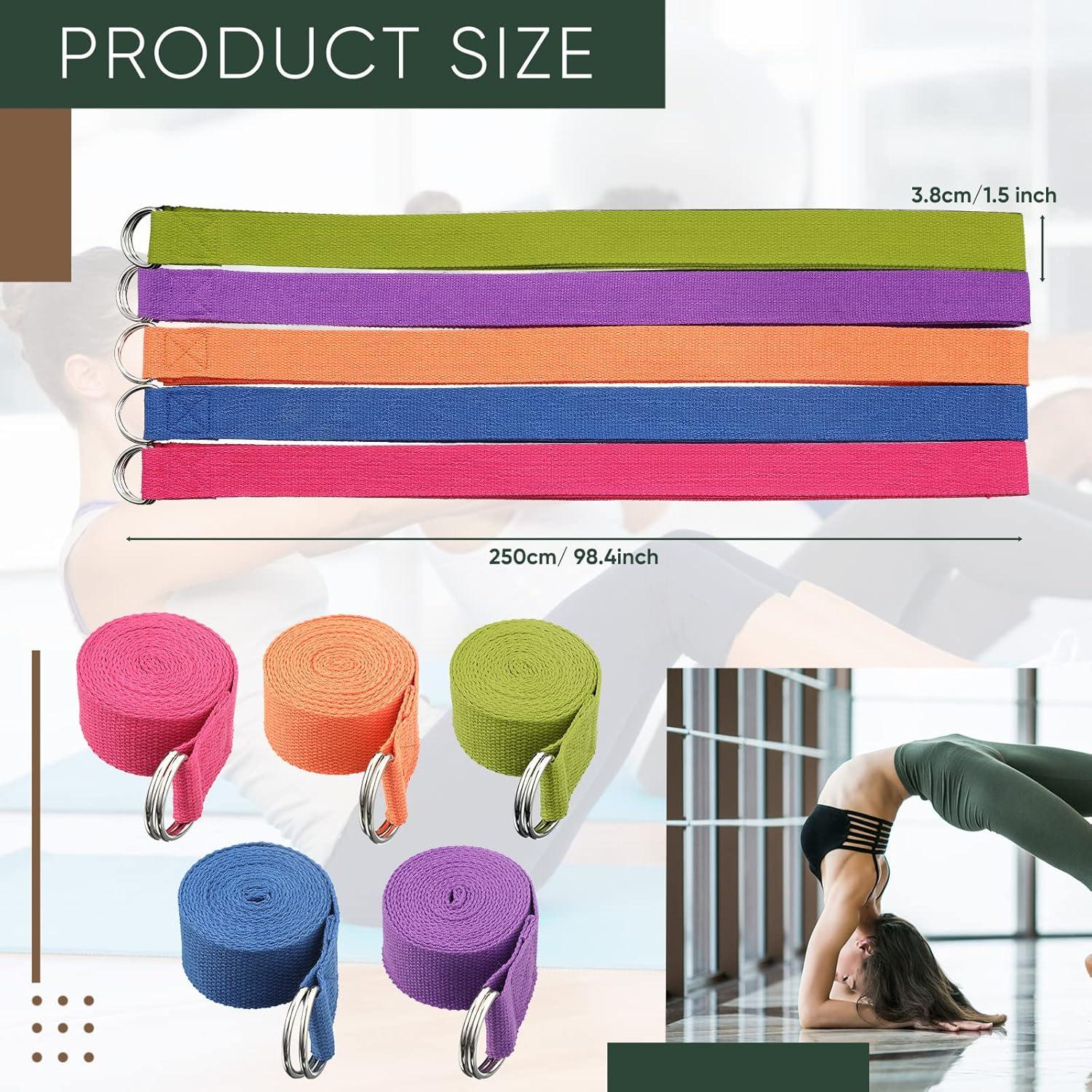 10 Correás de Yoga Ajustables Hanaive 250 cm 5 Colores