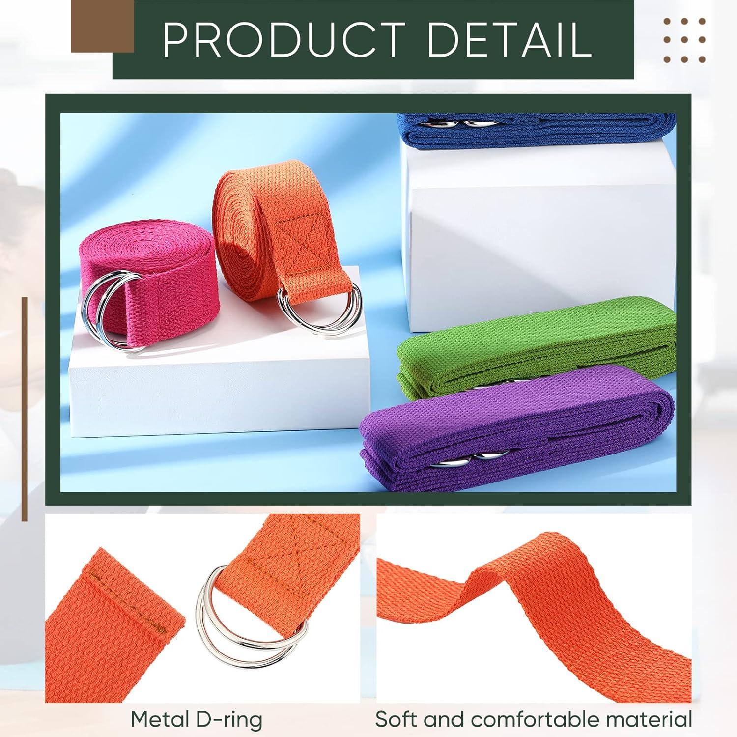 10 Correás de Yoga Ajustables Hanaive 250 cm 5 Colores