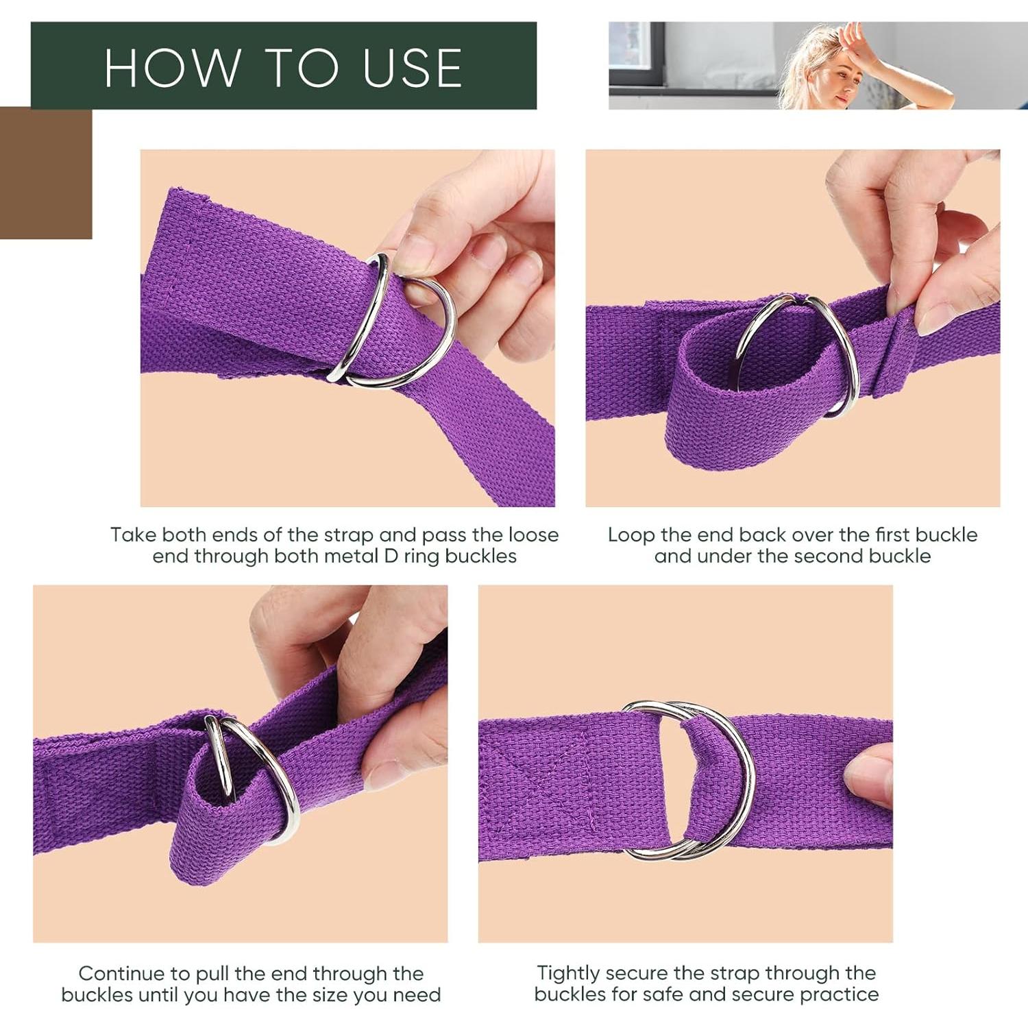 10 Correás de Yoga Ajustables Hanaive 250 cm 5 Colores