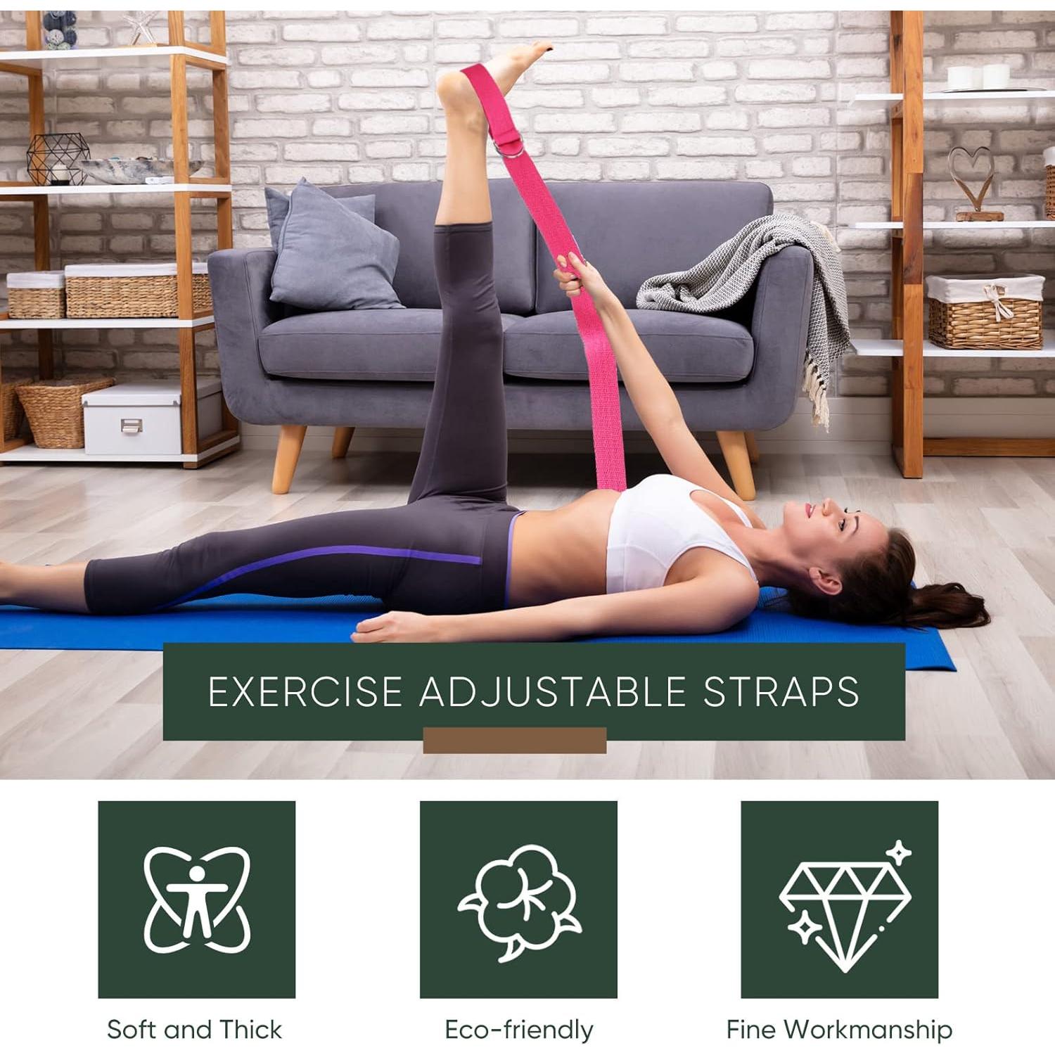 10 Correás de Yoga Ajustables Hanaive 250 cm 5 Colores