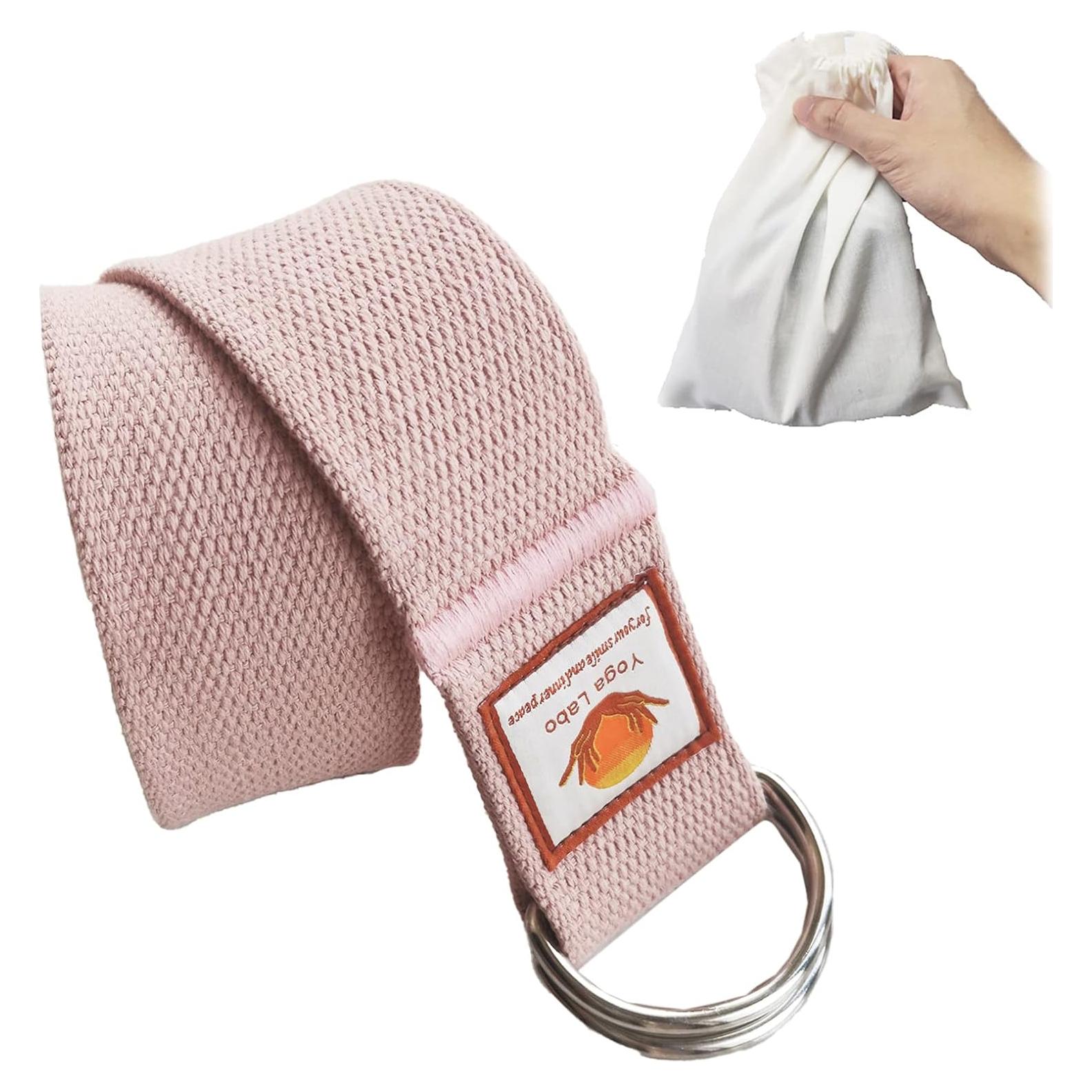Correa de Yoga Tons 8 pies Algodón Puro Ajustable Rosa