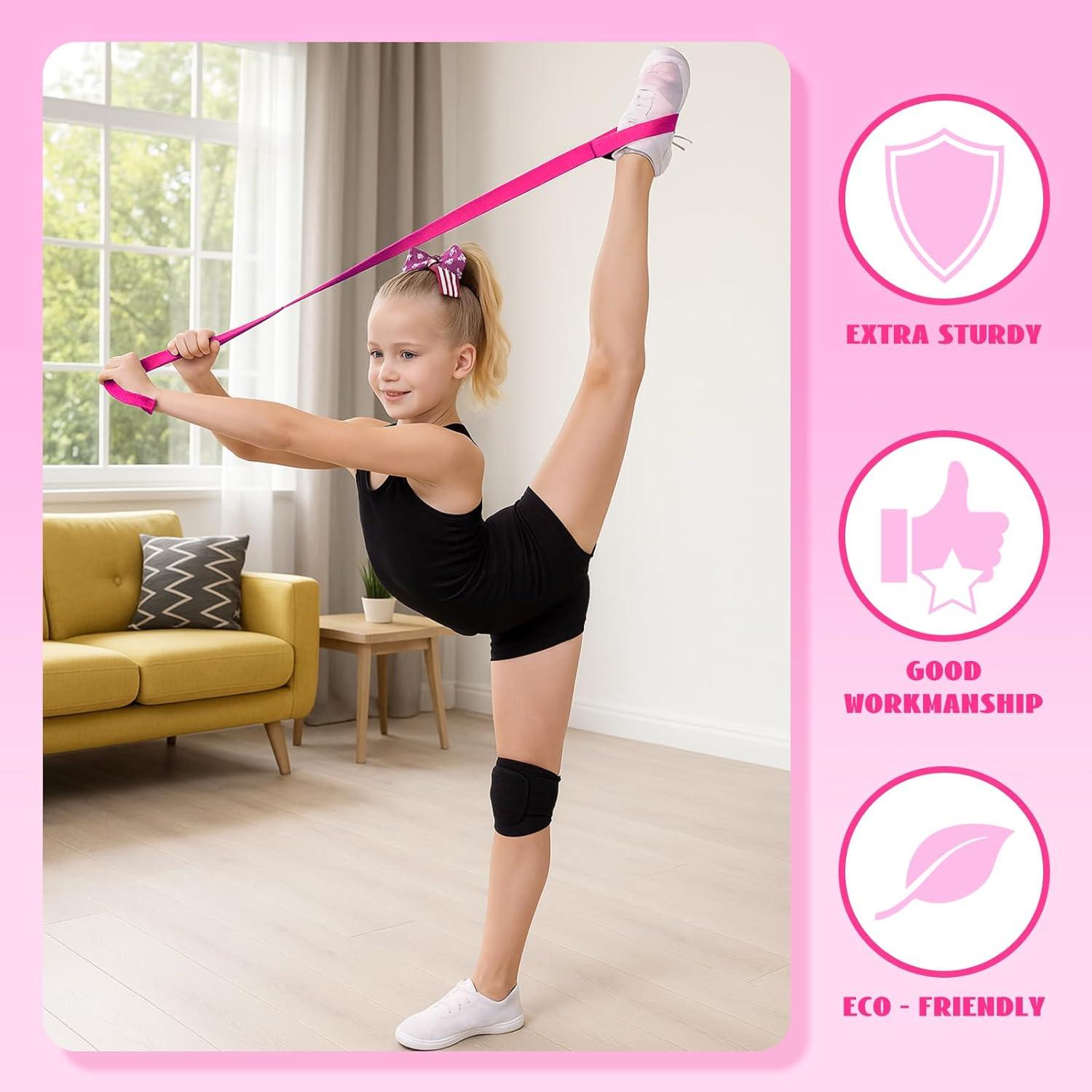 Juego de 12 Correas de Estiramiento Simgoing Rosa para Flexibilidad