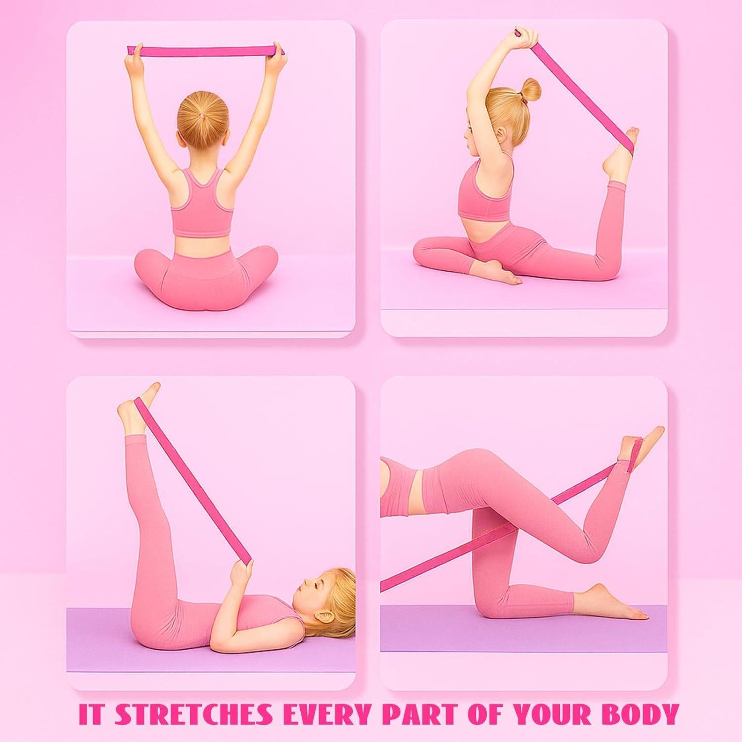 Juego de 12 Correas de Estiramiento Simgoing Rosa para Flexibilidad