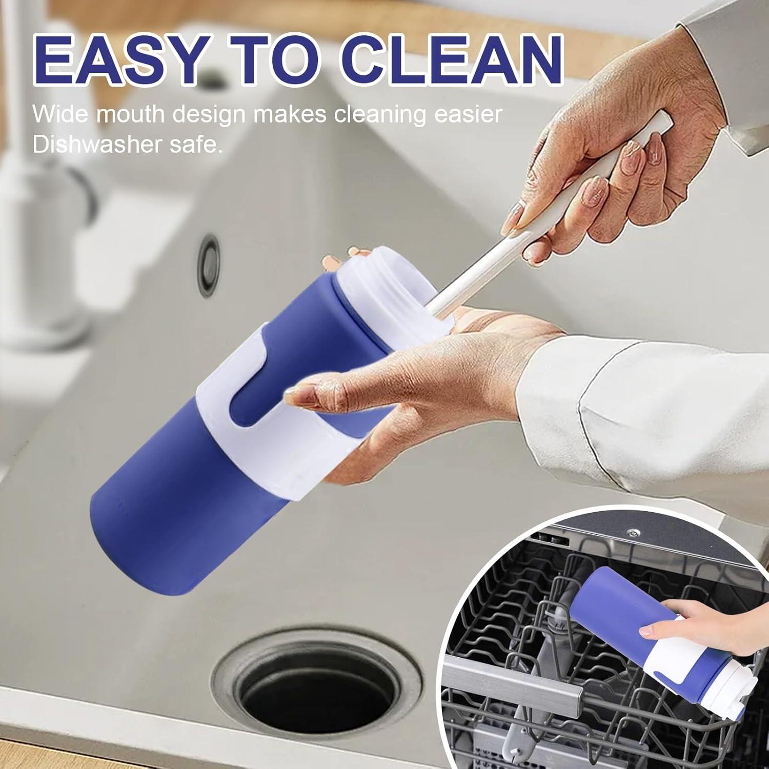 Botella de Agua Plegable Huoflame 770ml Silicona Azul