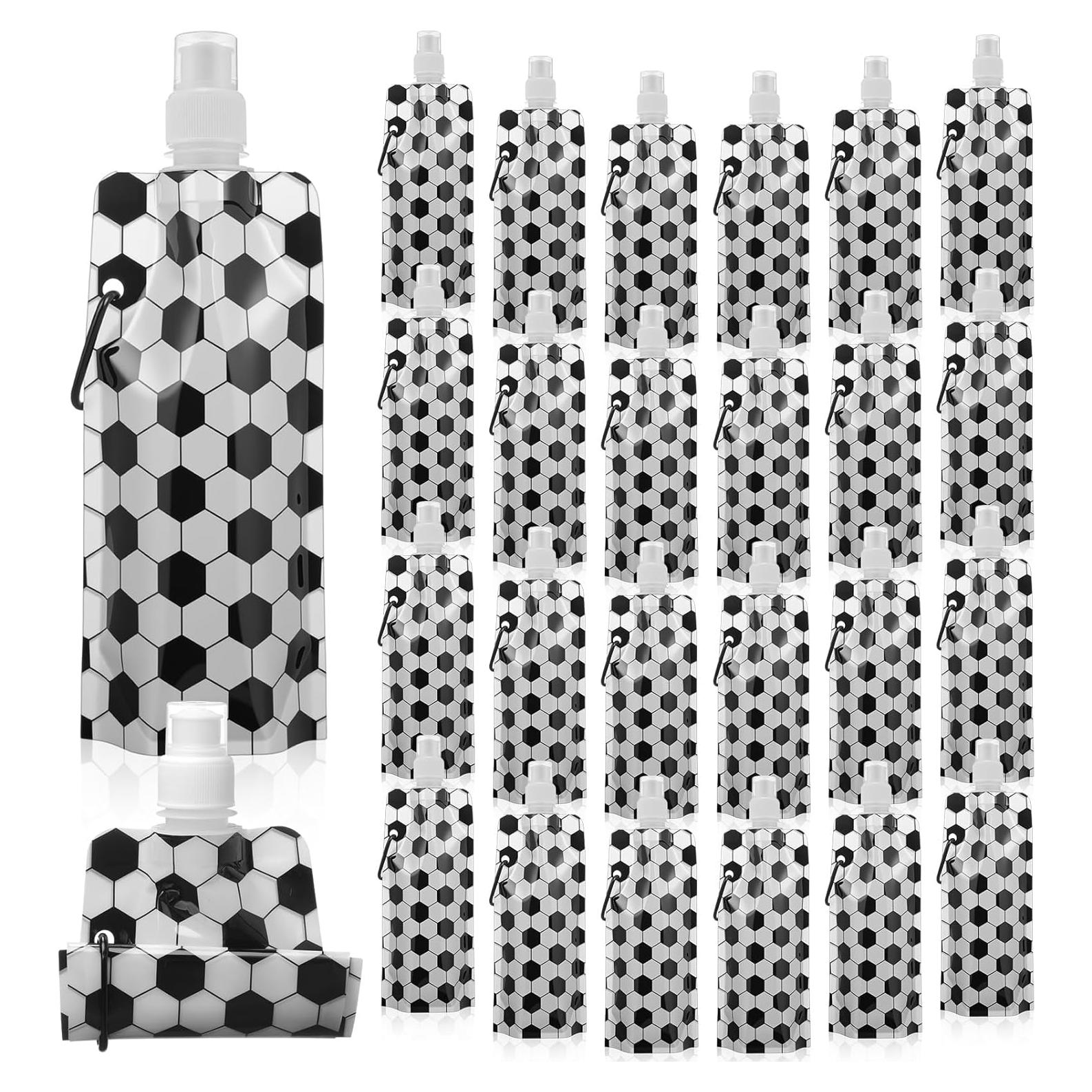 LemonRoad 24 Botellas de Agua Colapsables 480 ml Estilo Fútbol