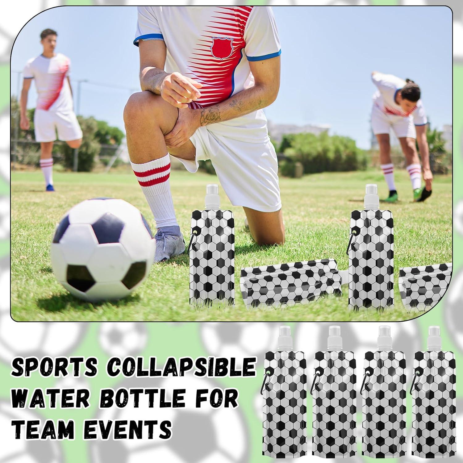 LemonRoad 24 Botellas de Agua Colapsables 480 ml Estilo Fútbol