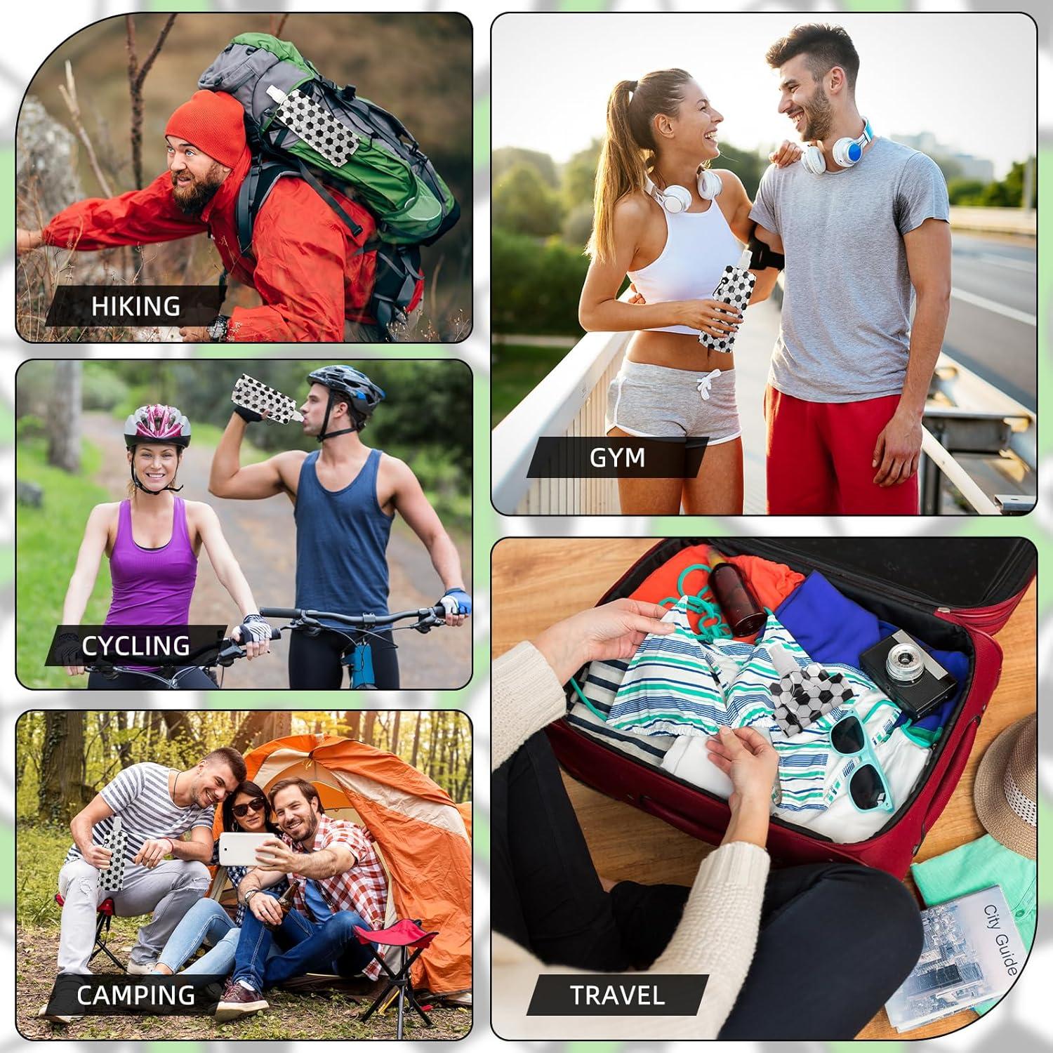 LemonRoad 24 Botellas de Agua Colapsables 480 ml Estilo Fútbol