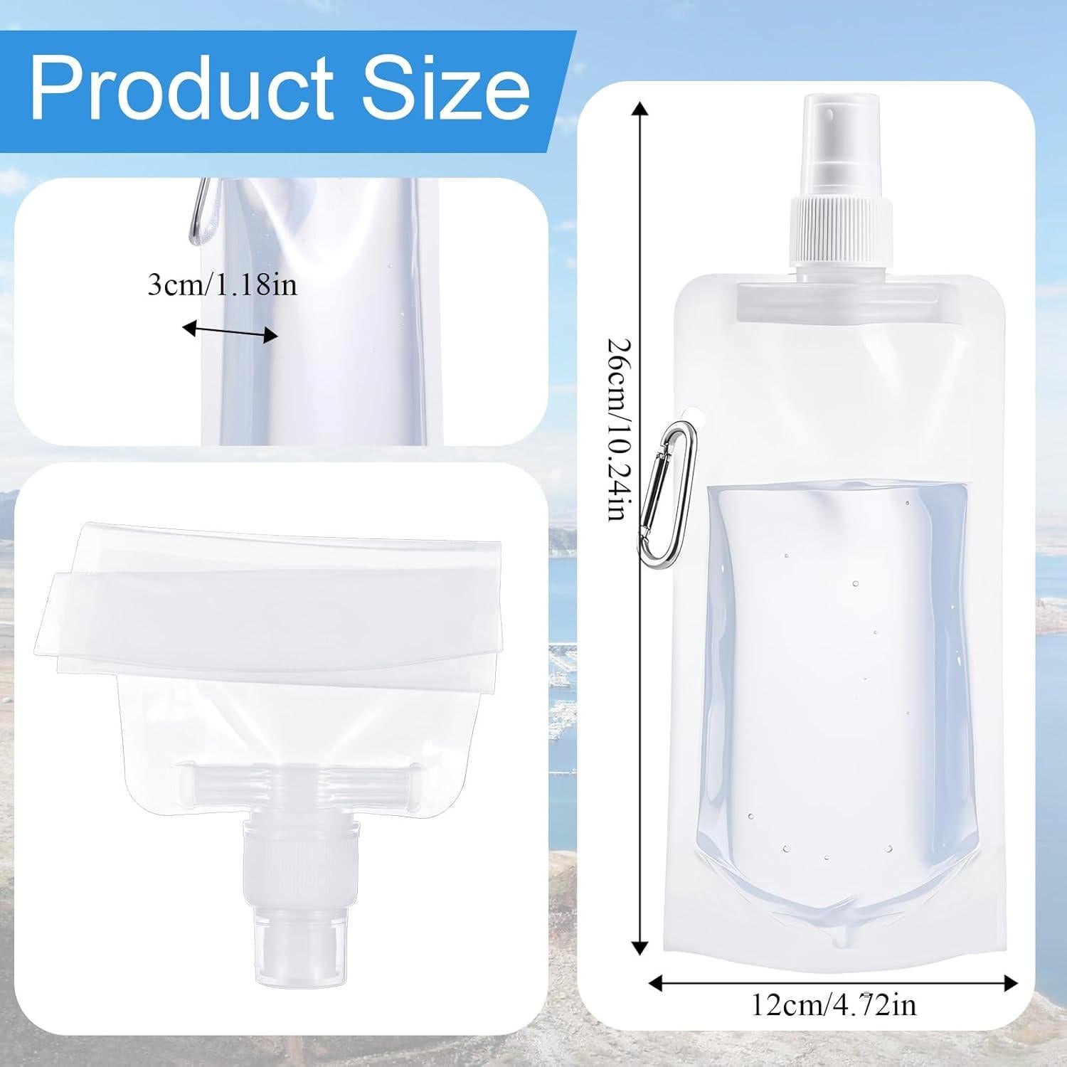 Paquete de 4 Botellas de Agua Plegables Hpmjz 0.98L Reutilizables