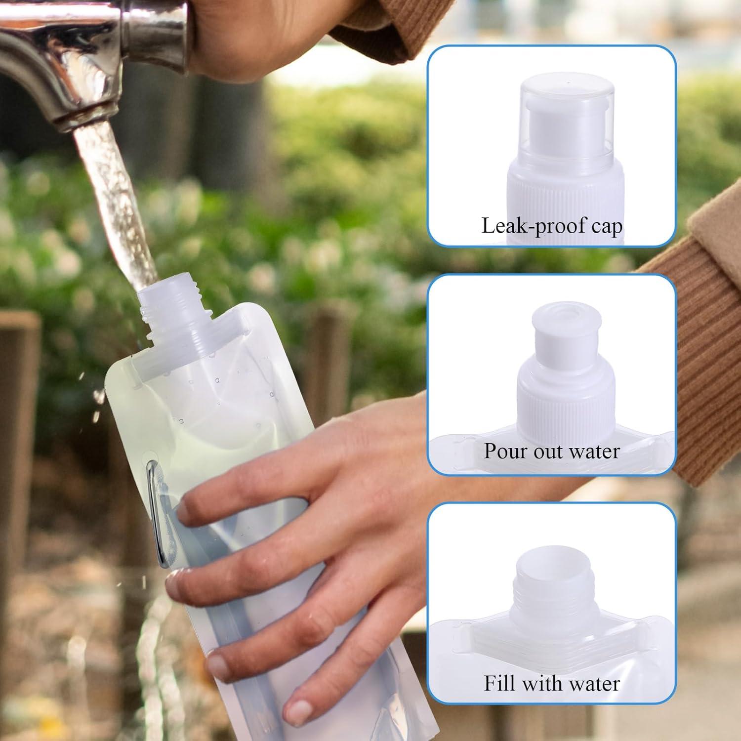 Paquete de 4 Botellas de Agua Plegables Hpmjz 0.98L Reutilizables