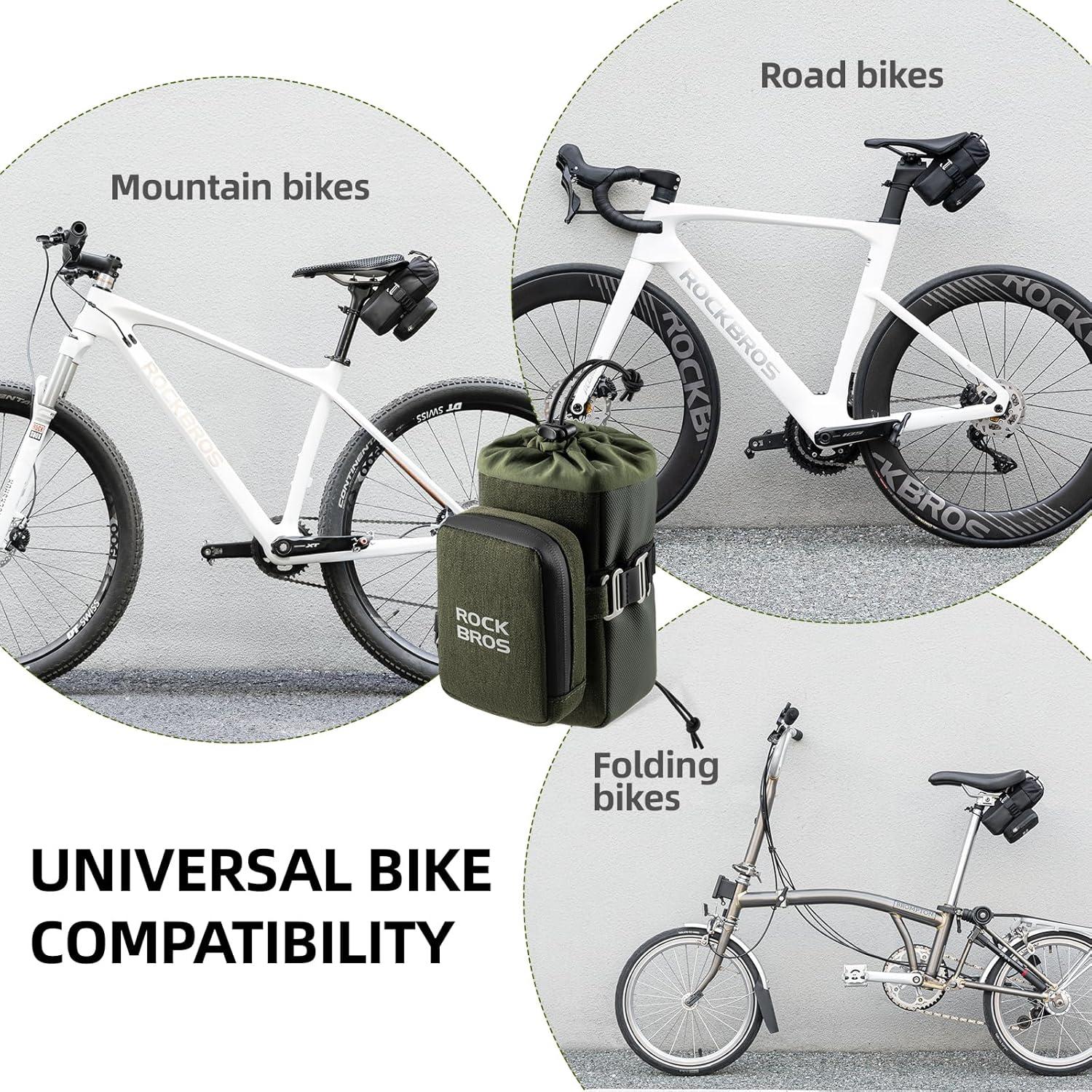 Bolsa de Sillín Rockbros con Porta Botellas 0.7L y Mini Mochila 0.3L