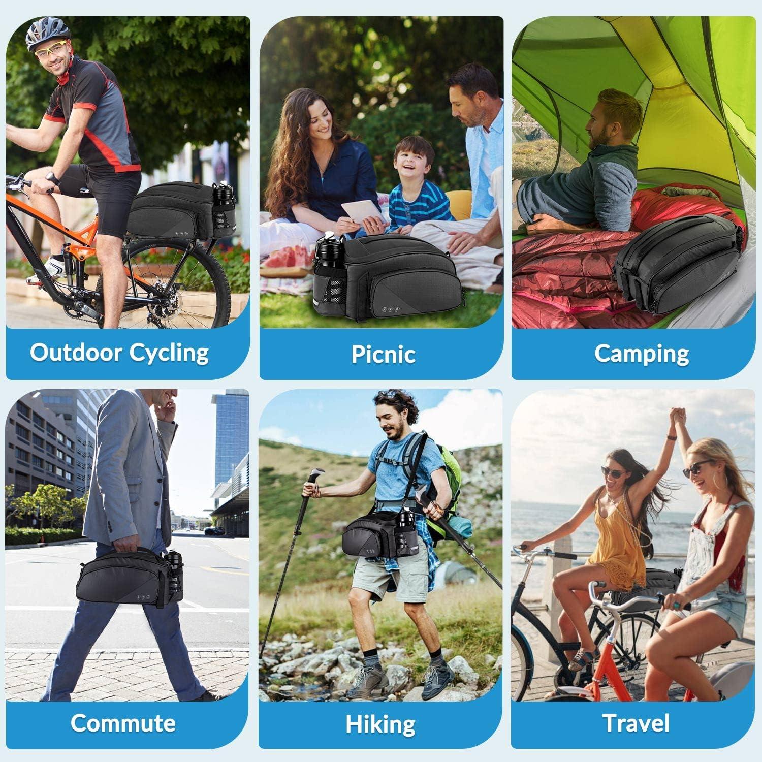 Bolsa de Soporte Trasero WOTOW 12L Impermeable para Bicicleta