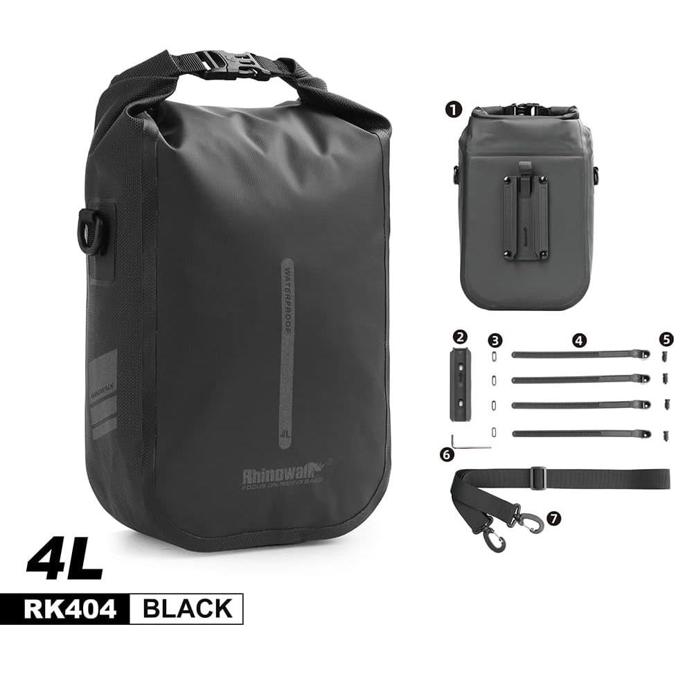 Bolsa impermeable para horquilla delantera Rhinowalk 4L - Negro