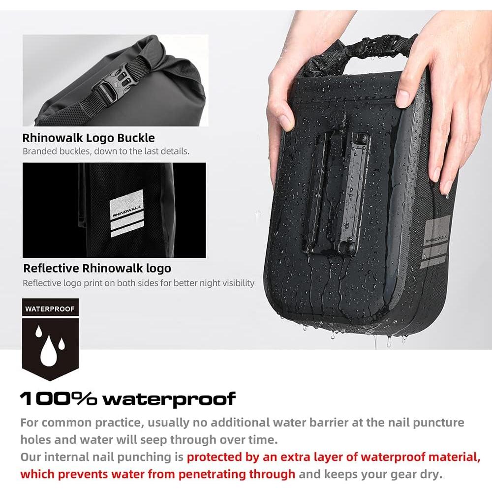 Bolsa impermeable para horquilla delantera Rhinowalk 4L - Negro