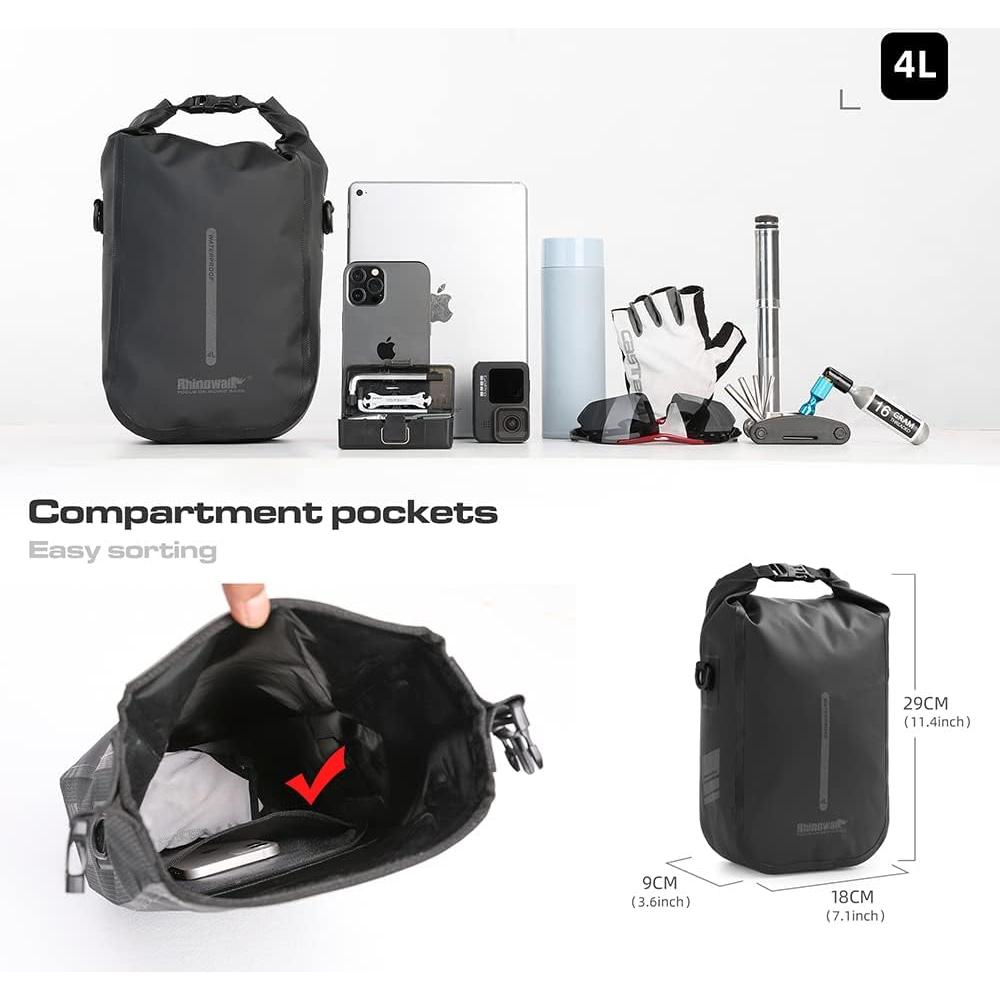 Bolsa impermeable para horquilla delantera Rhinowalk 4L - Negro