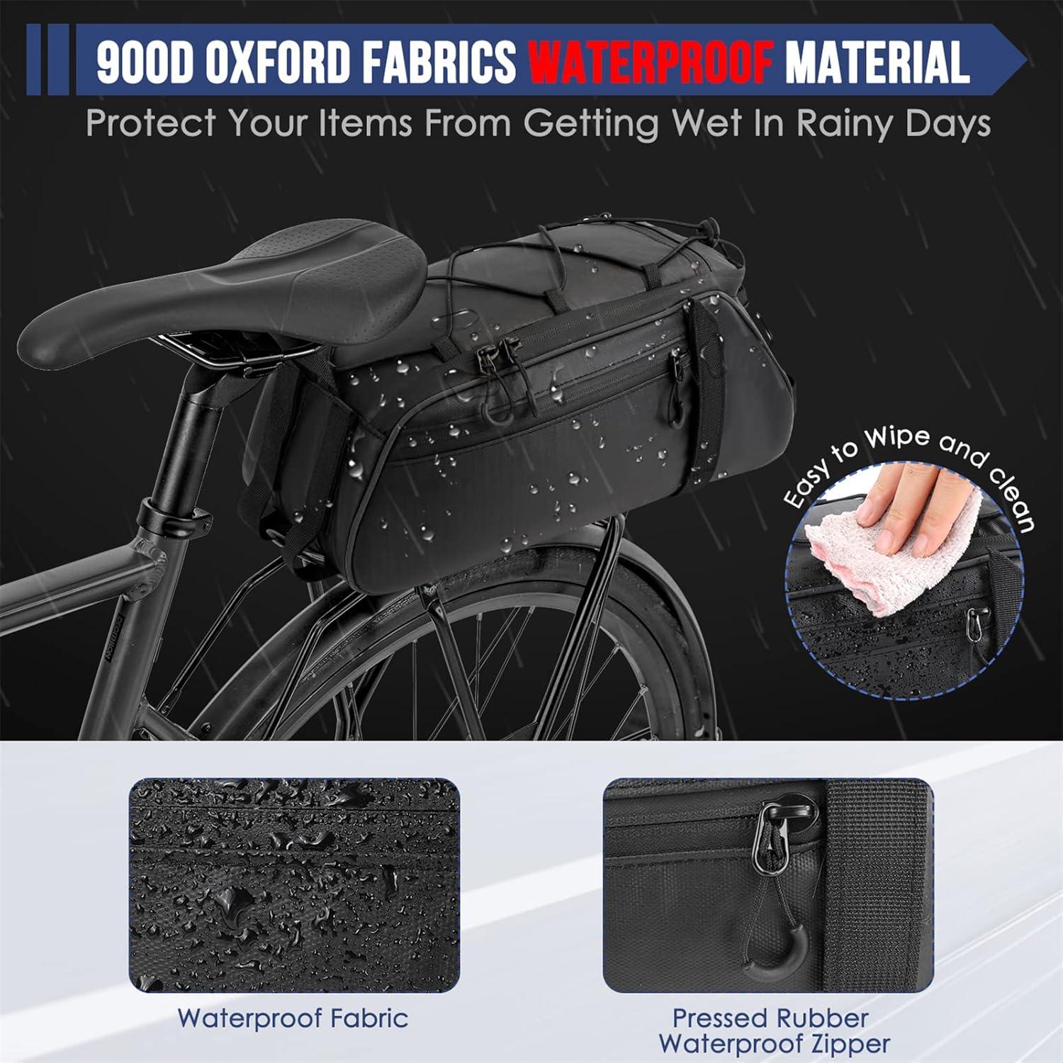 Bolsa de Soporte para Bicicleta WOTOW 9.5L Impermeable Negra