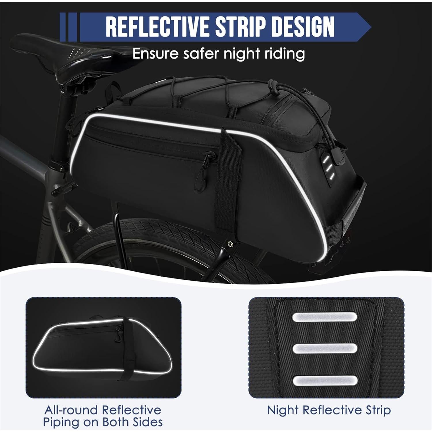 Bolsa de Soporte para Bicicleta WOTOW 9.5L Impermeable Negra