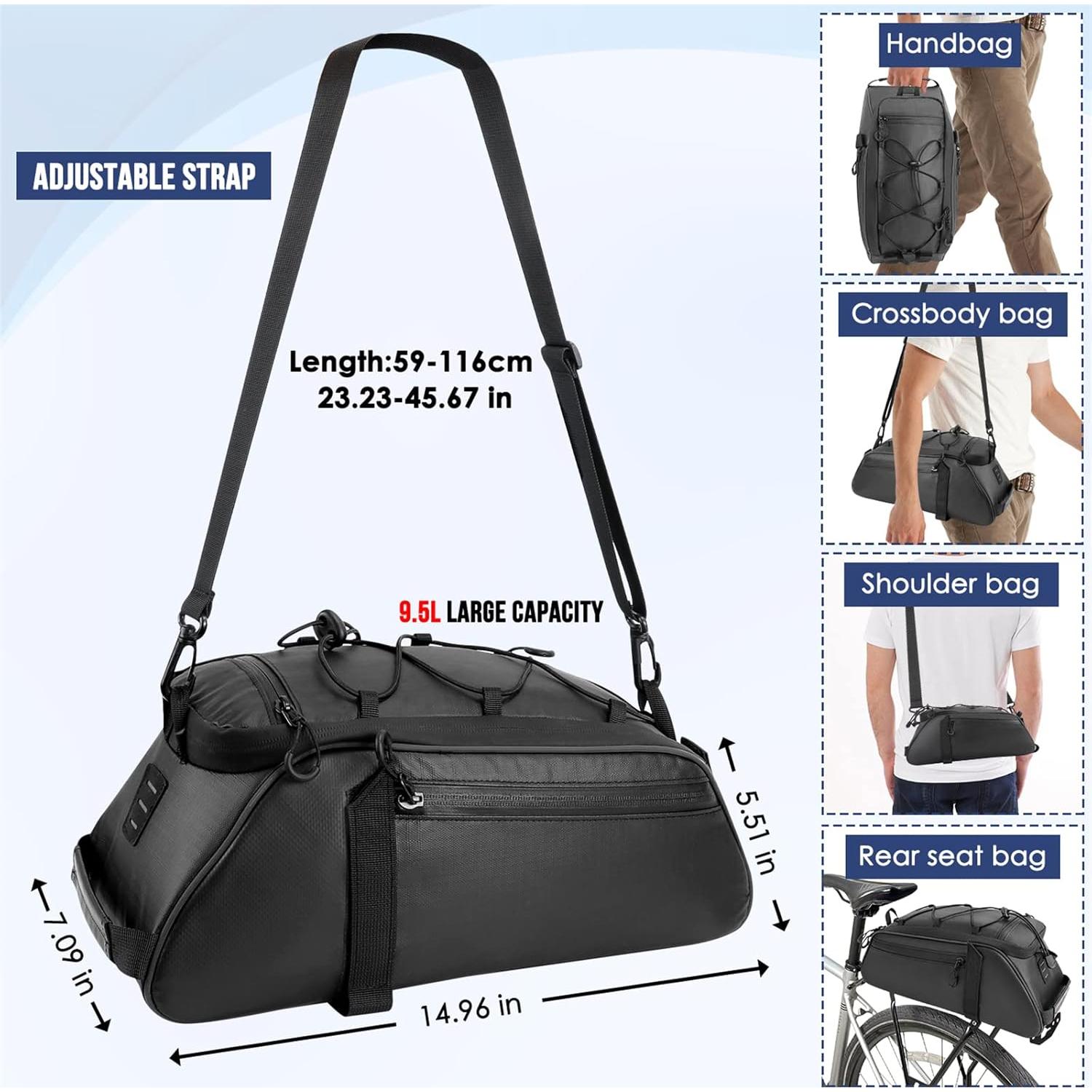 Bolsa de Soporte para Bicicleta WOTOW 9.5L Impermeable Negra