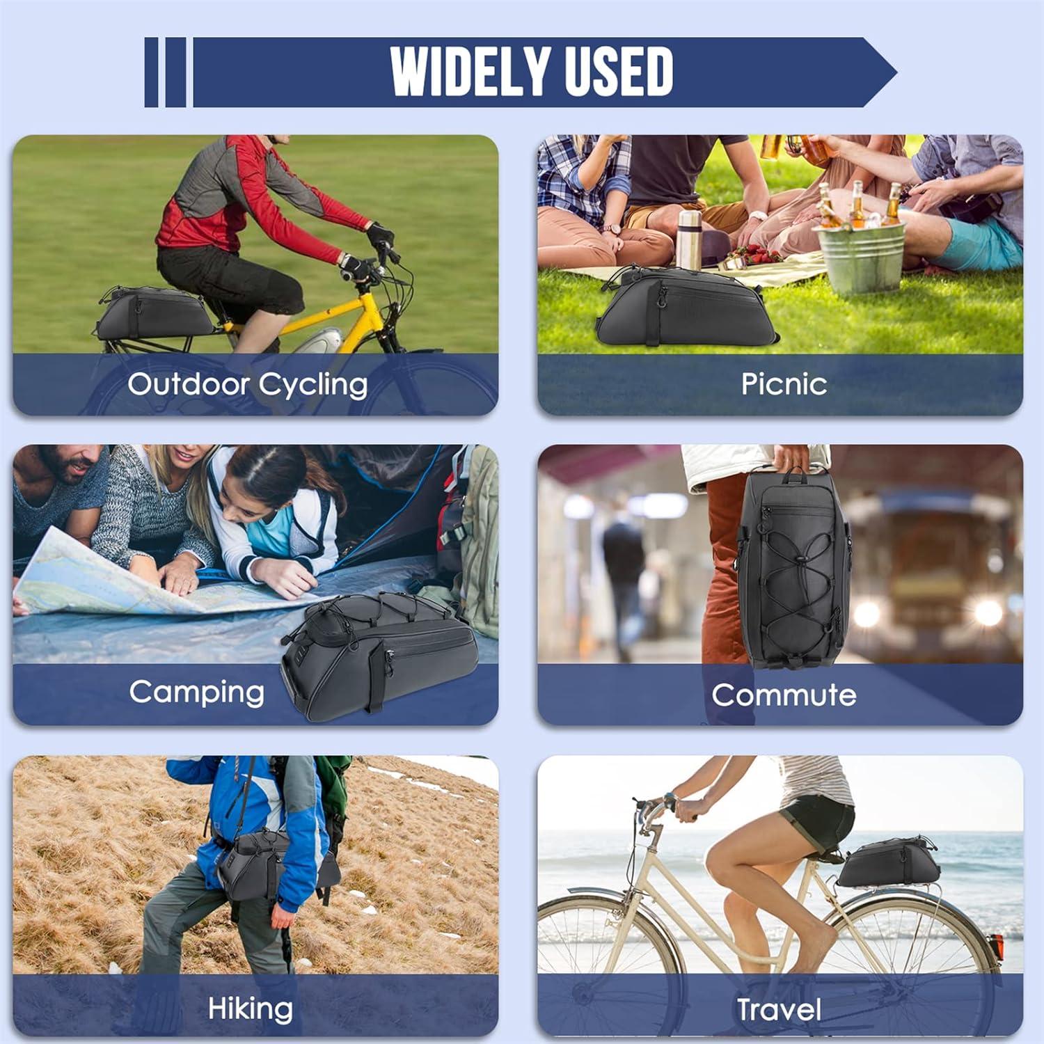 Bolsa de Soporte para Bicicleta WOTOW 9.5L Impermeable Negra