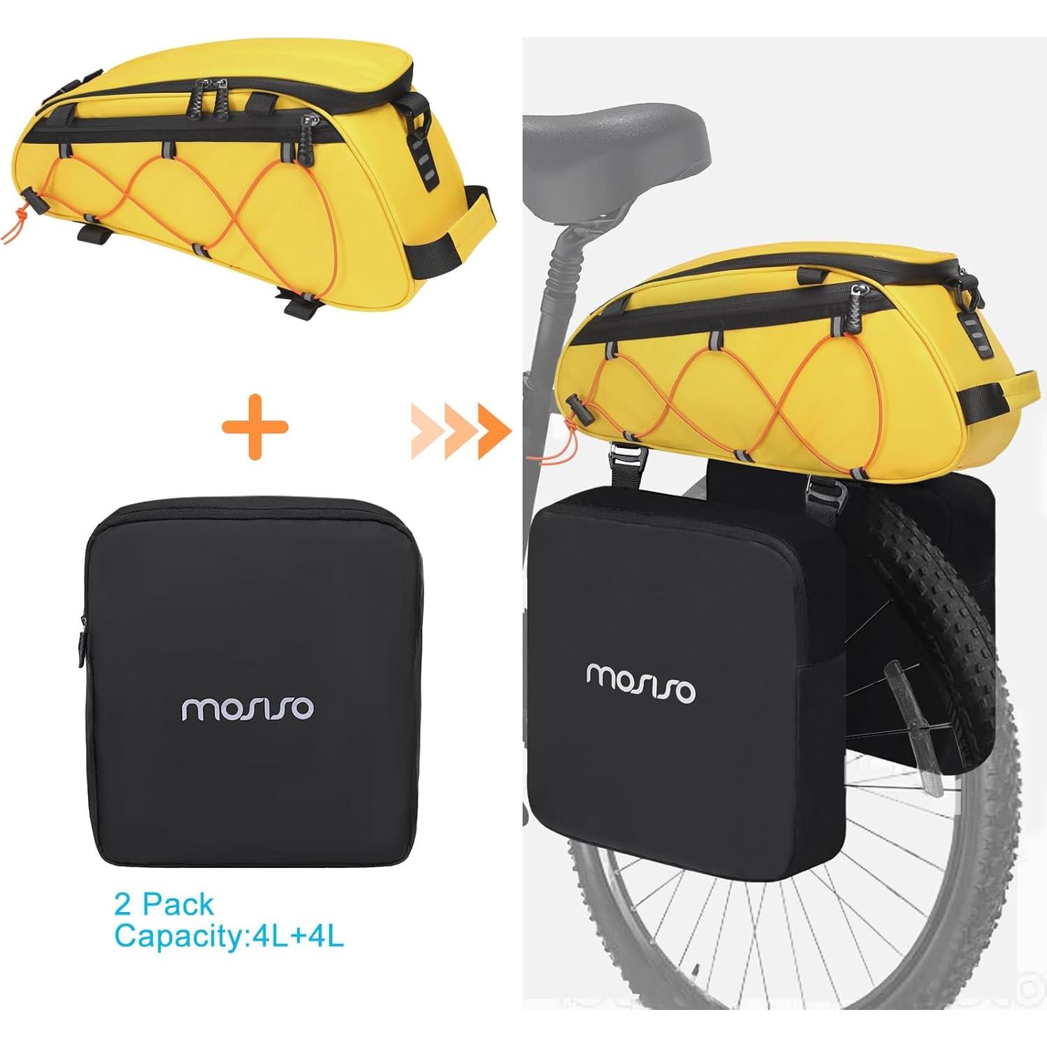 Bolsa de Soporte para Bicicleta MOSISO Amarilla 8L Impermeable