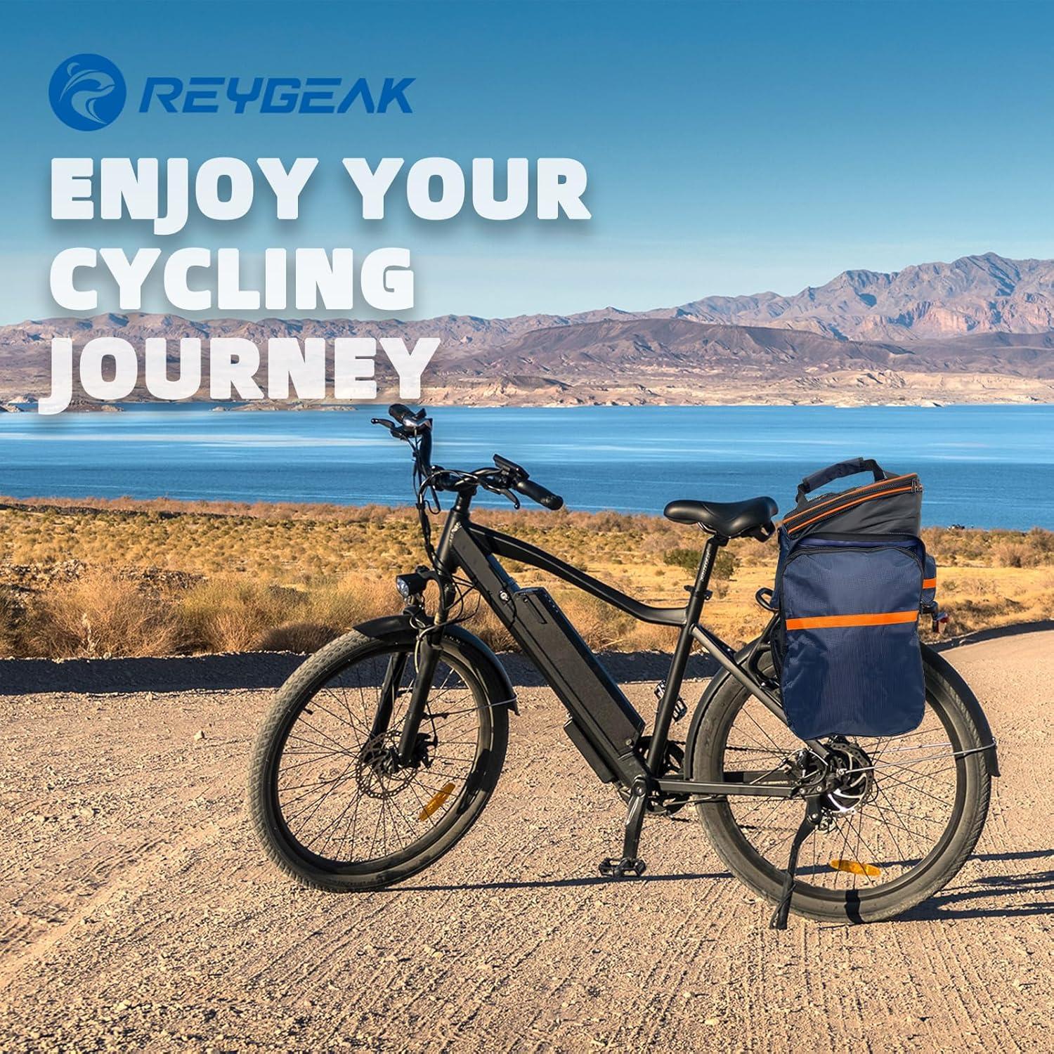 Bolsa de Soporte para Bicicleta Reygeak 25L Impermeable Azul Naranja