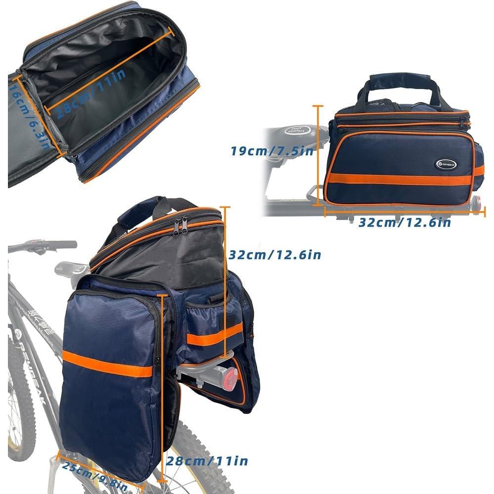Bolsa de Soporte para Bicicleta Reygeak 25L Impermeable Azul Naranja