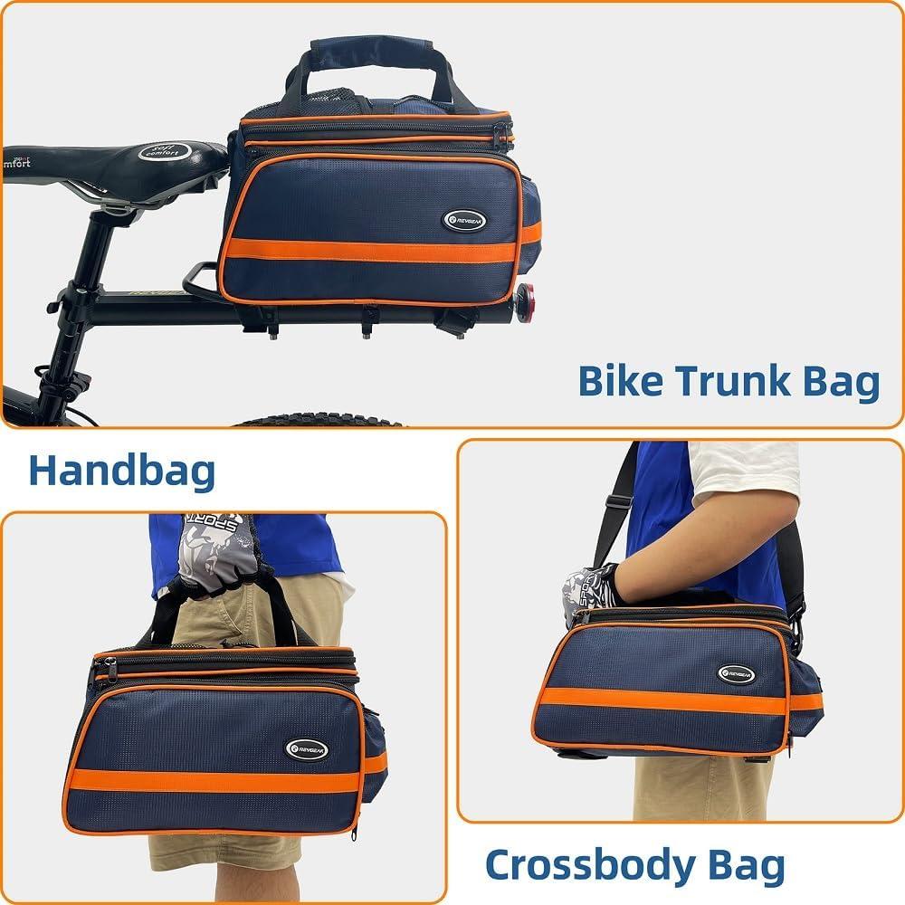 Bolsa de Soporte para Bicicleta Reygeak 25L Impermeable Azul Naranja