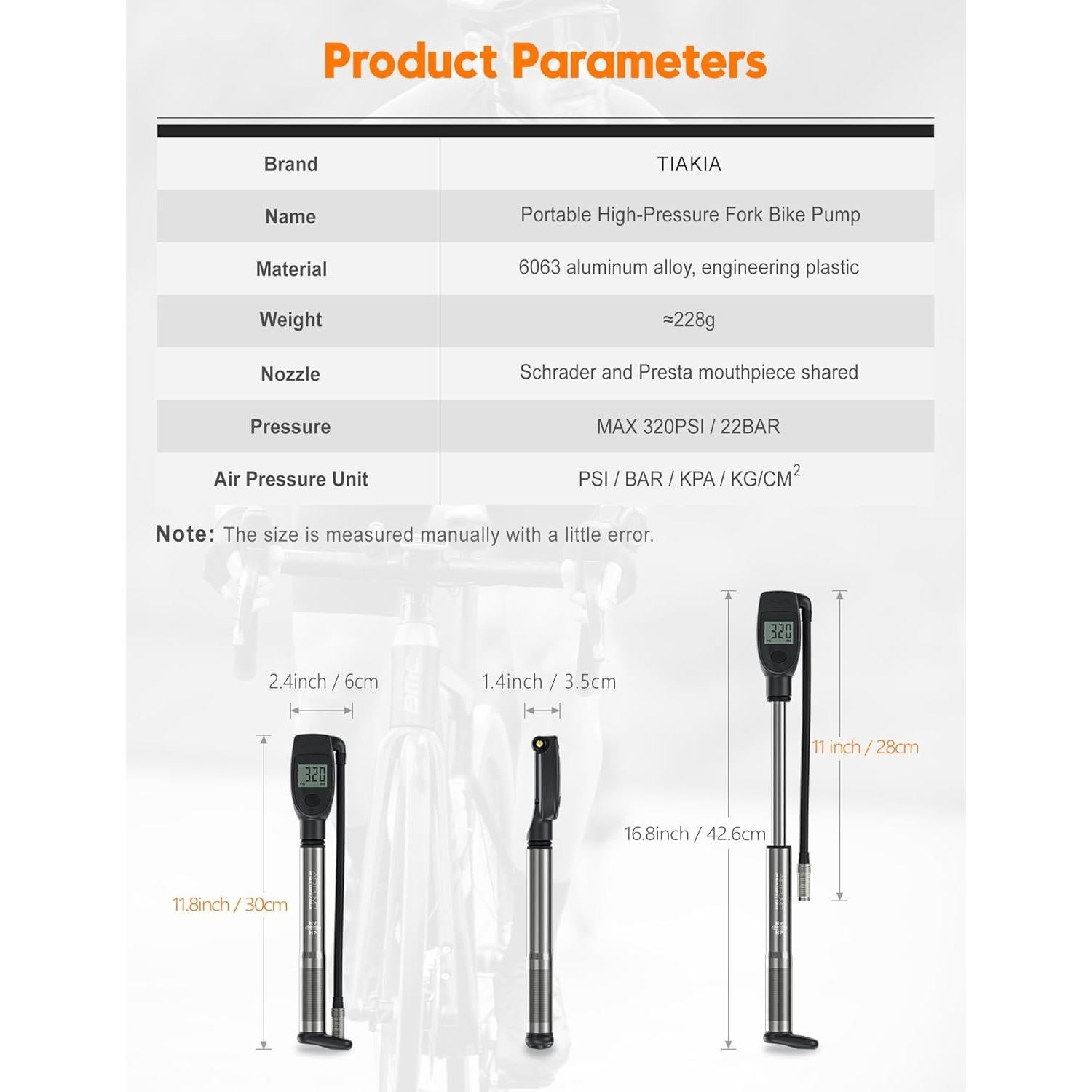 Bomba de Choque Tiakia DPG-0302 con Manómetro Digital 320PSI