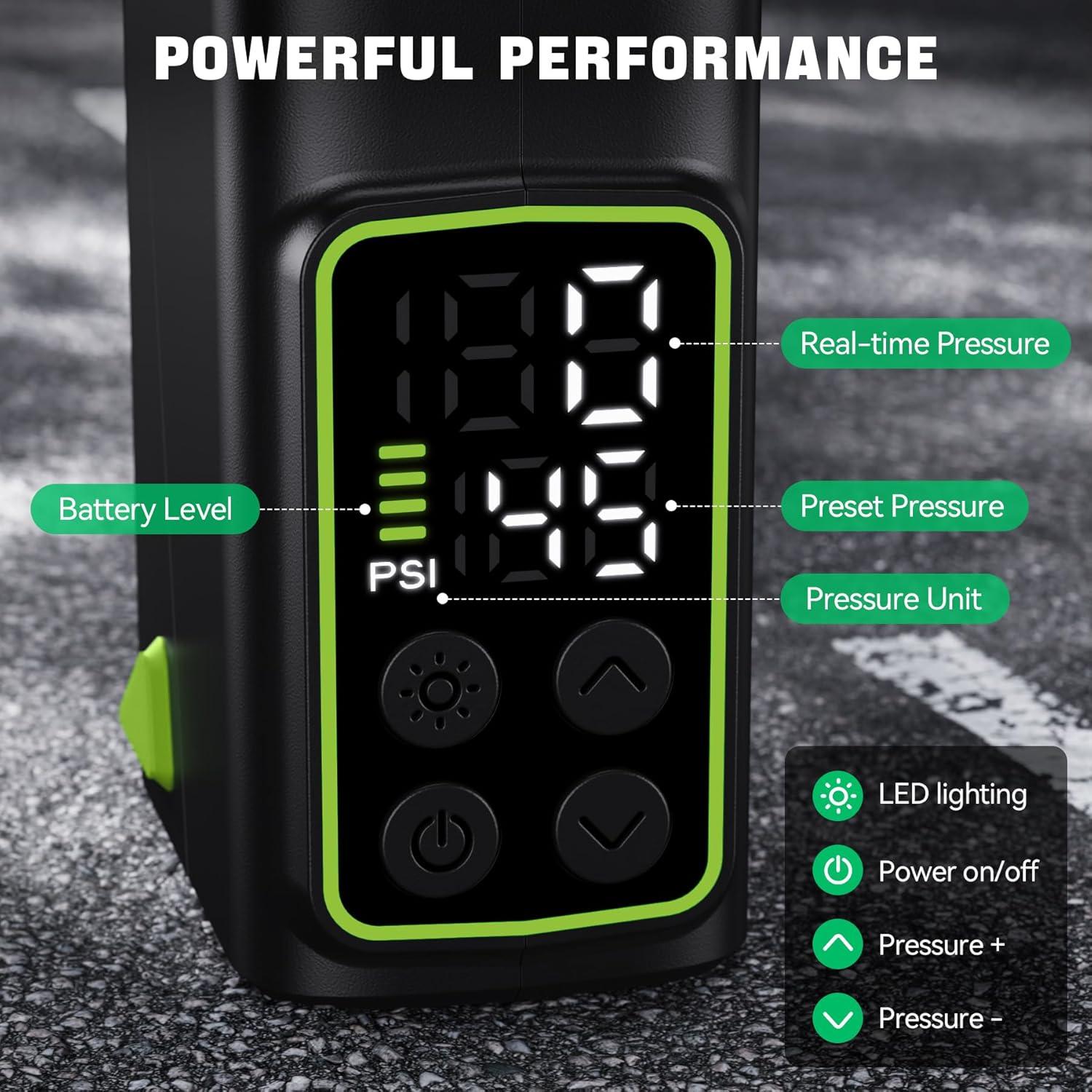 Inflador de Neumáticos ORAODA M7 Portátil 150PSI con Luz LED