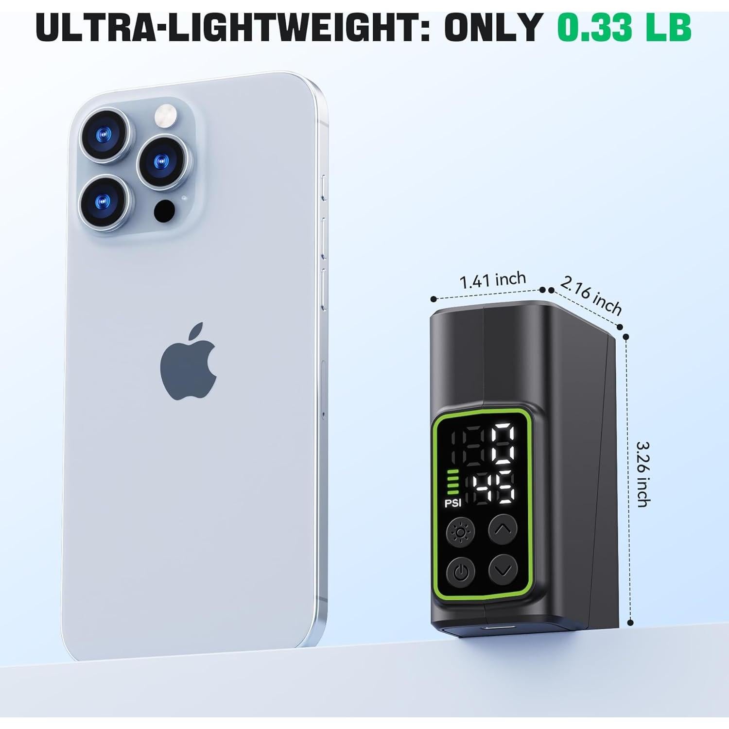 Inflador de Neumáticos ORAODA M7 Portátil 150PSI con Luz LED