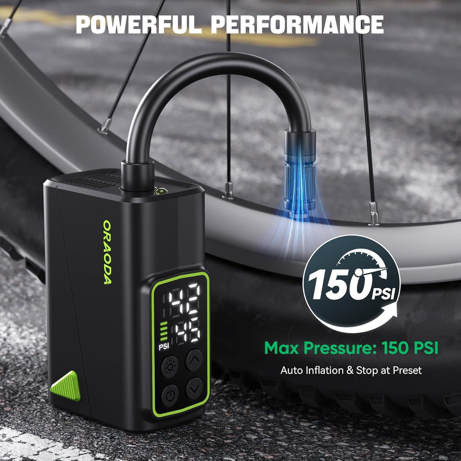 Inflador de Neumáticos ORAODA M7 Portátil 150PSI con Luz LED