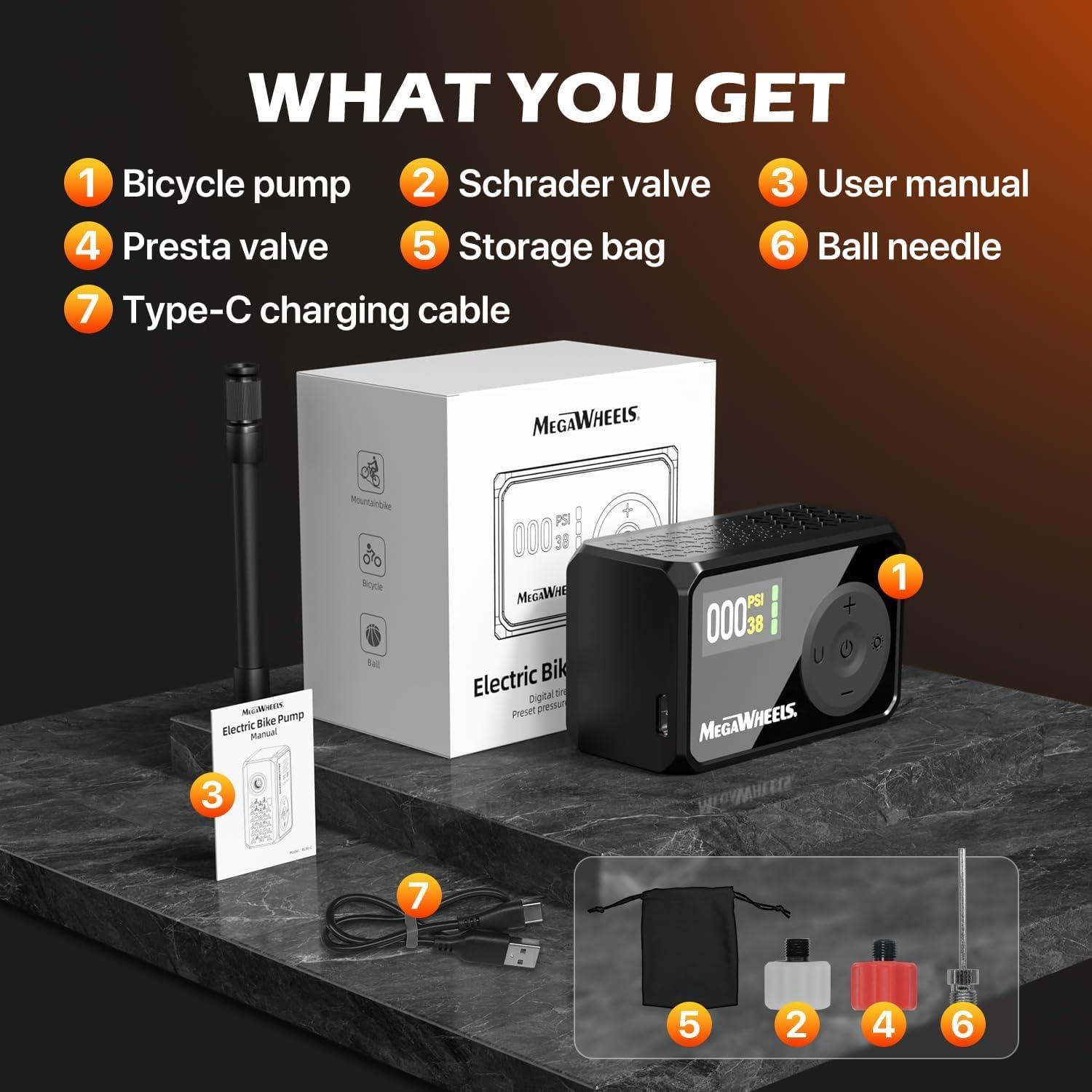 Bomba de Bicicleta Portátil MEGAWHEELS BL06-C 120 PSI