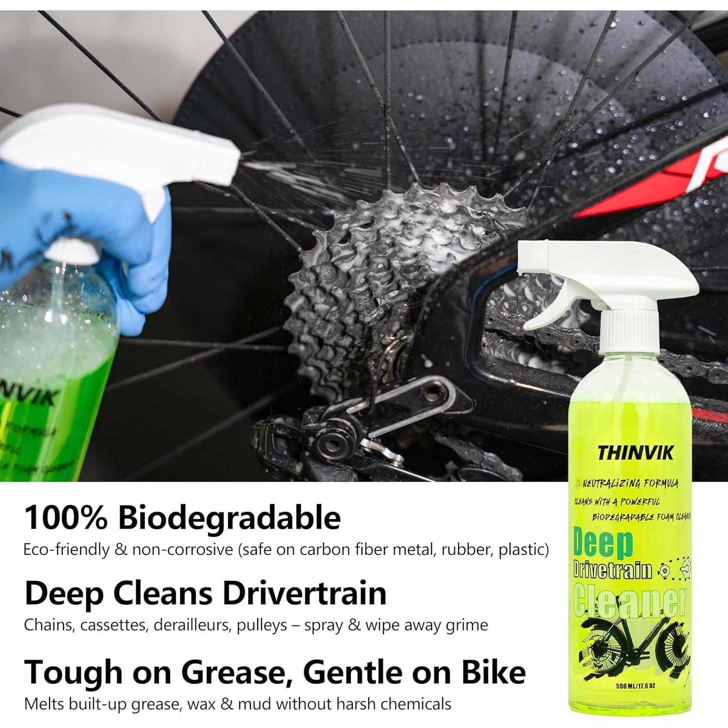 Juego de Lubricante y Limpiador Thinvik para Bicicleta 500ml