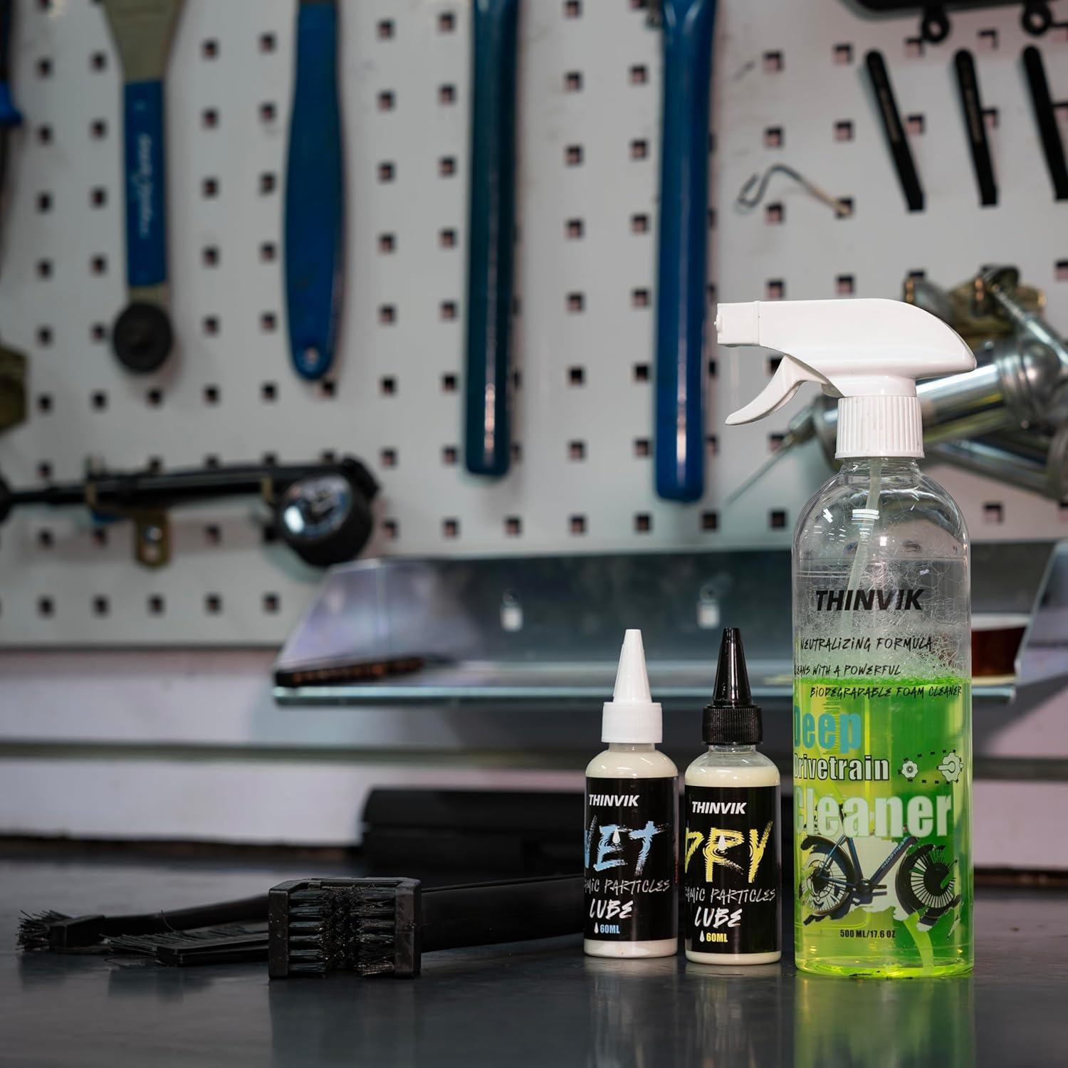 Juego de Lubricante y Limpiador Thinvik para Bicicleta 500ml