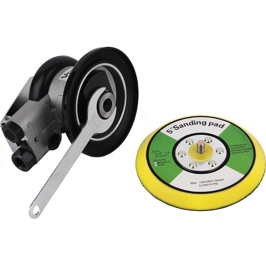 Lijadora Orbital Neumática Valianto 5" Doble Acción Plata