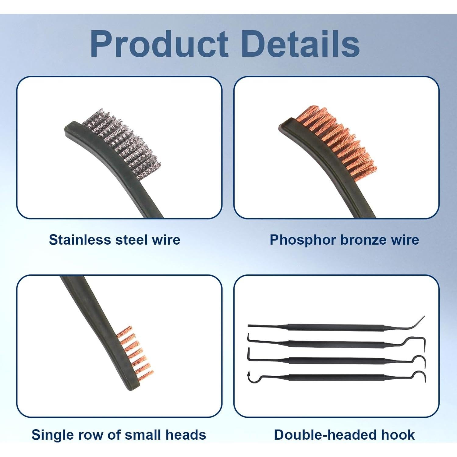 Kit de Limpieza de Carburador Yenblow - 3 Cepillos y 4 Picas