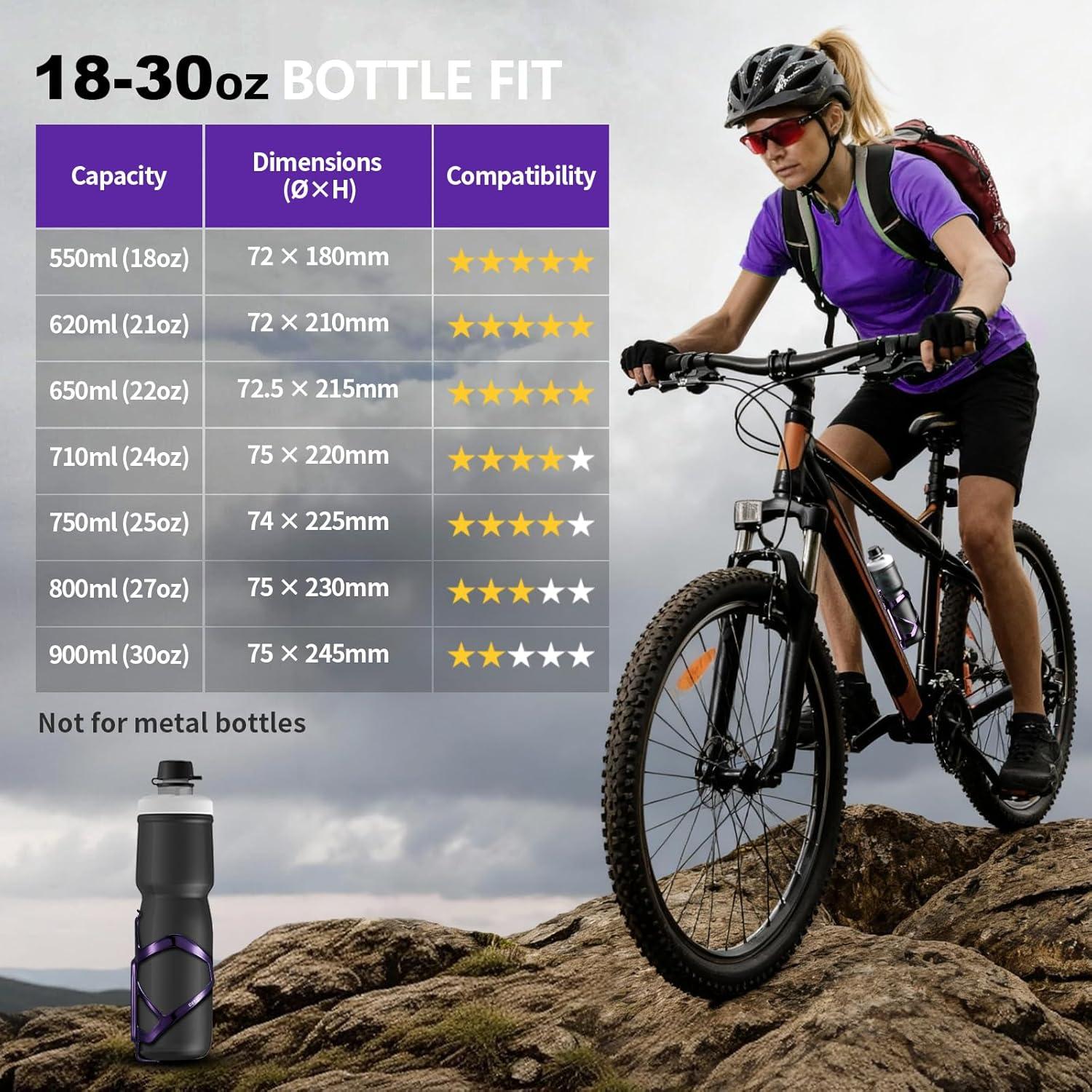 Soporte para Botellas de Agua Corki Cycles Aluminio Púrpura 550-900 ml