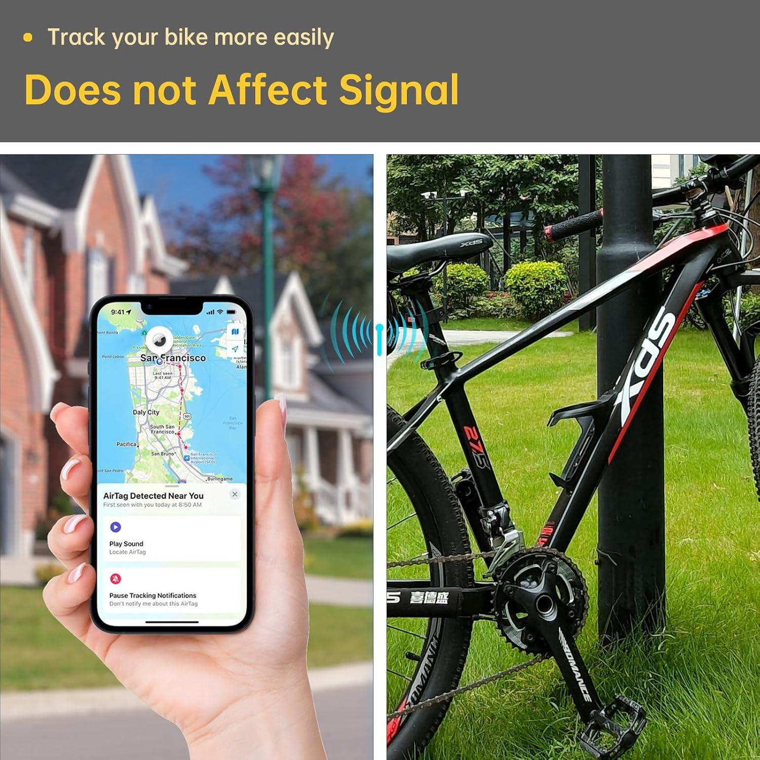 Soporte Oculto para Airtag Amazsafe S001 - Jaula Impermeable para Bicicleta