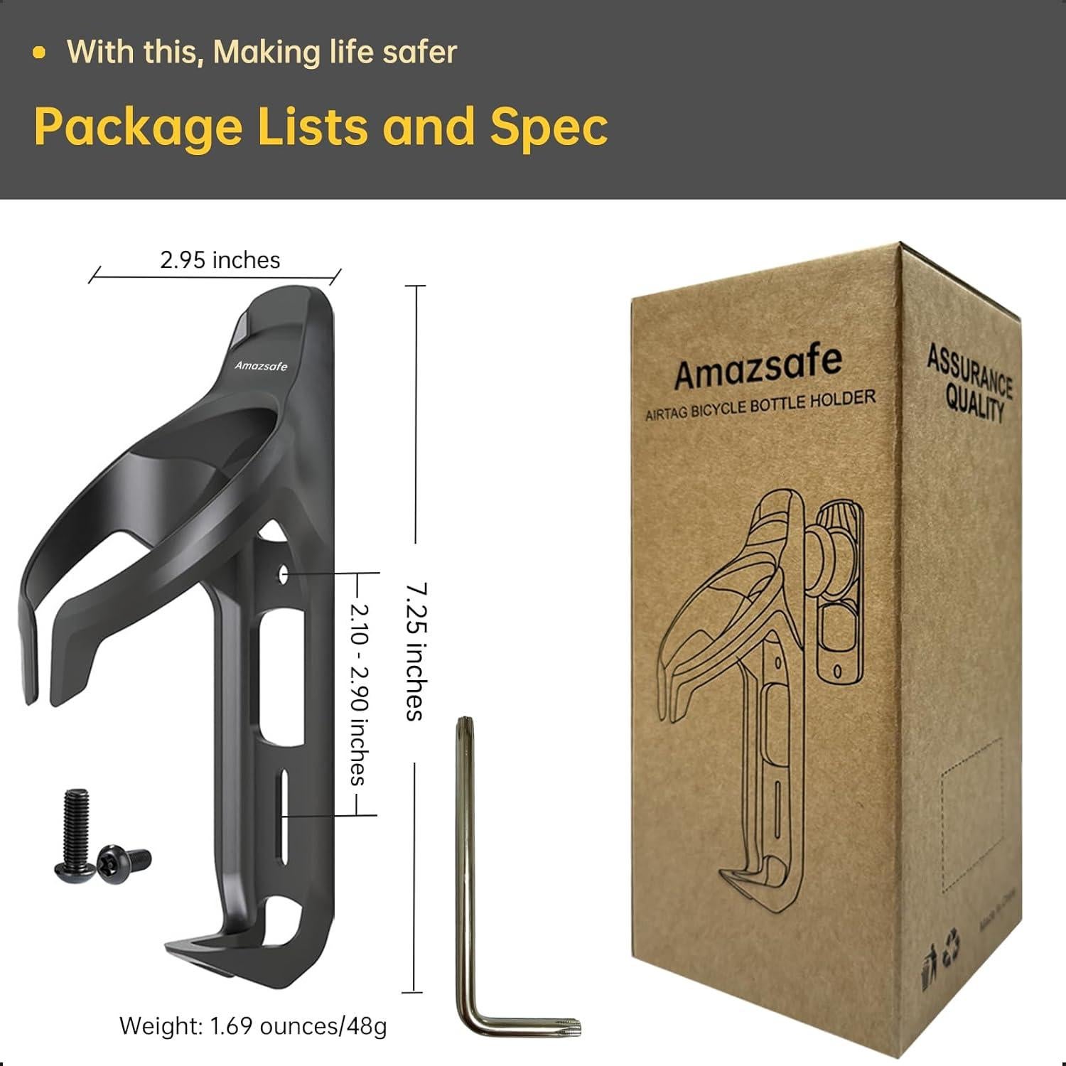 Soporte Oculto para Airtag Amazsafe S001 - Jaula Impermeable para Bicicleta