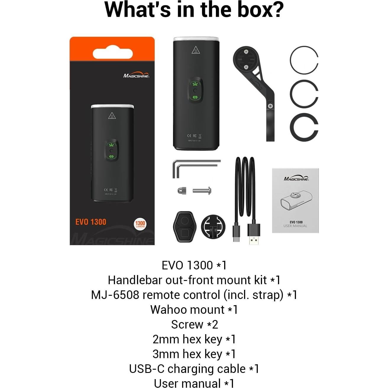 Luz de Bicicleta Magicshine EVO 1300, 1300 Lúmenes, USB-C