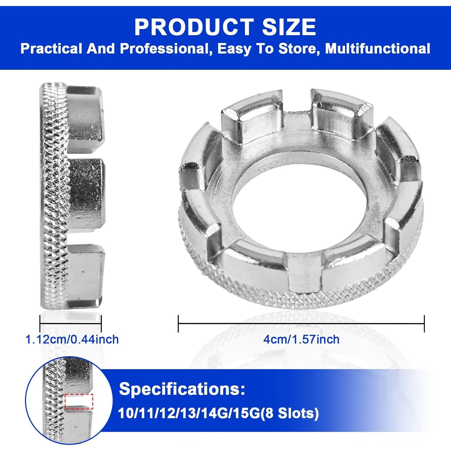 Llave de Radios de Bicicleta Ptiysta 6-en-1 Acero 3.89 cm
