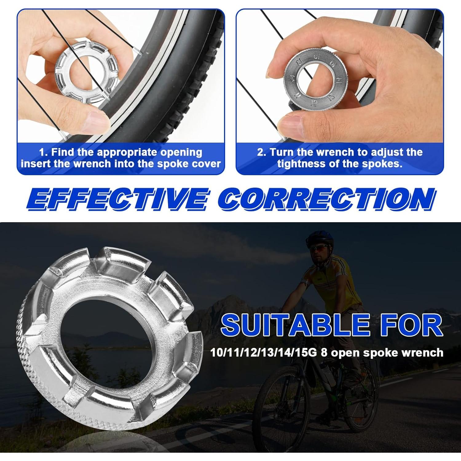 Llave de Radios de Bicicleta Ptiysta 6-en-1 Acero 3.89 cm