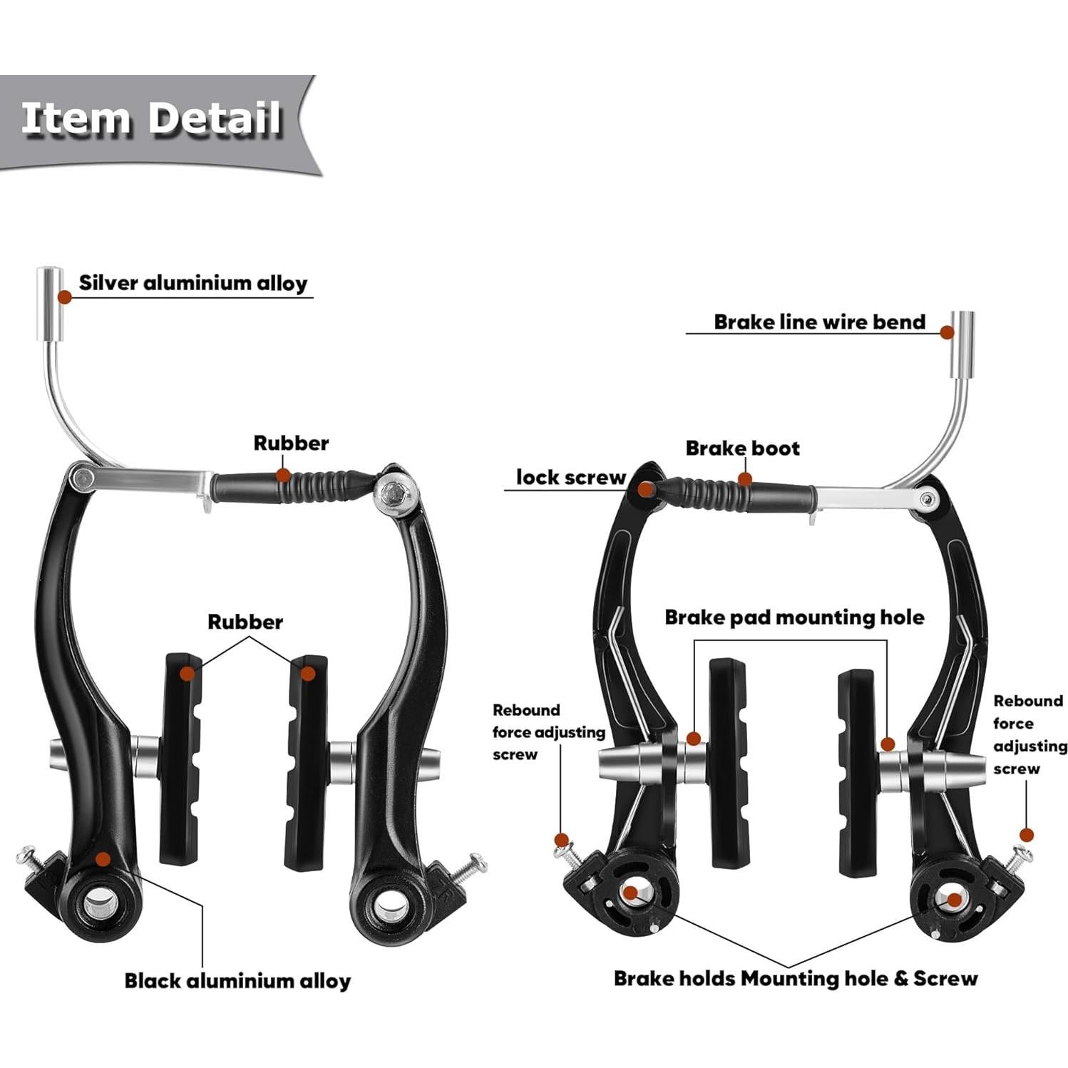 Juego de Frenos de Bicicleta Hmfmdy Completo MTB Negro