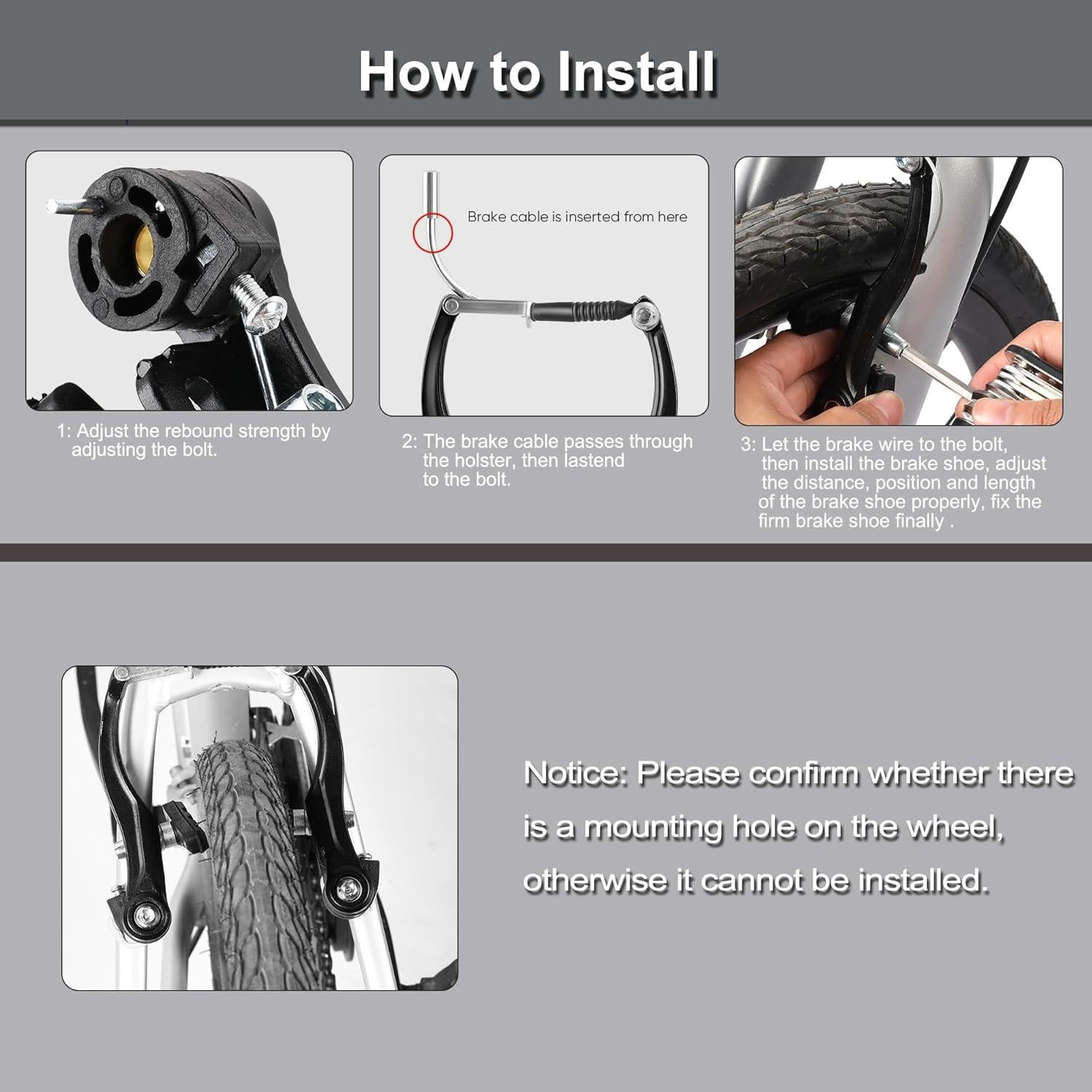 Juego de Frenos de Bicicleta Hmfmdy Completo MTB Negro