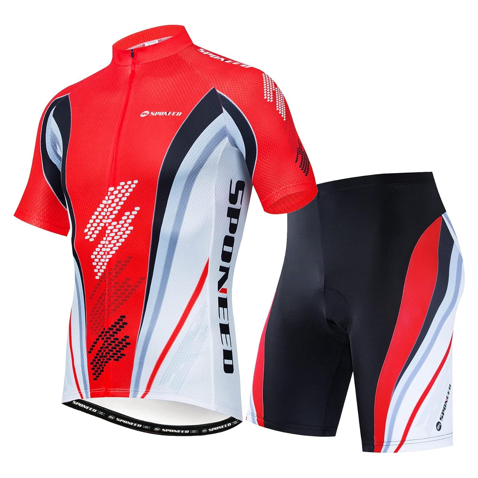 Conjunto de Ciclismo Sponeed para Hombres - Camiseta y Pantalones Cortos