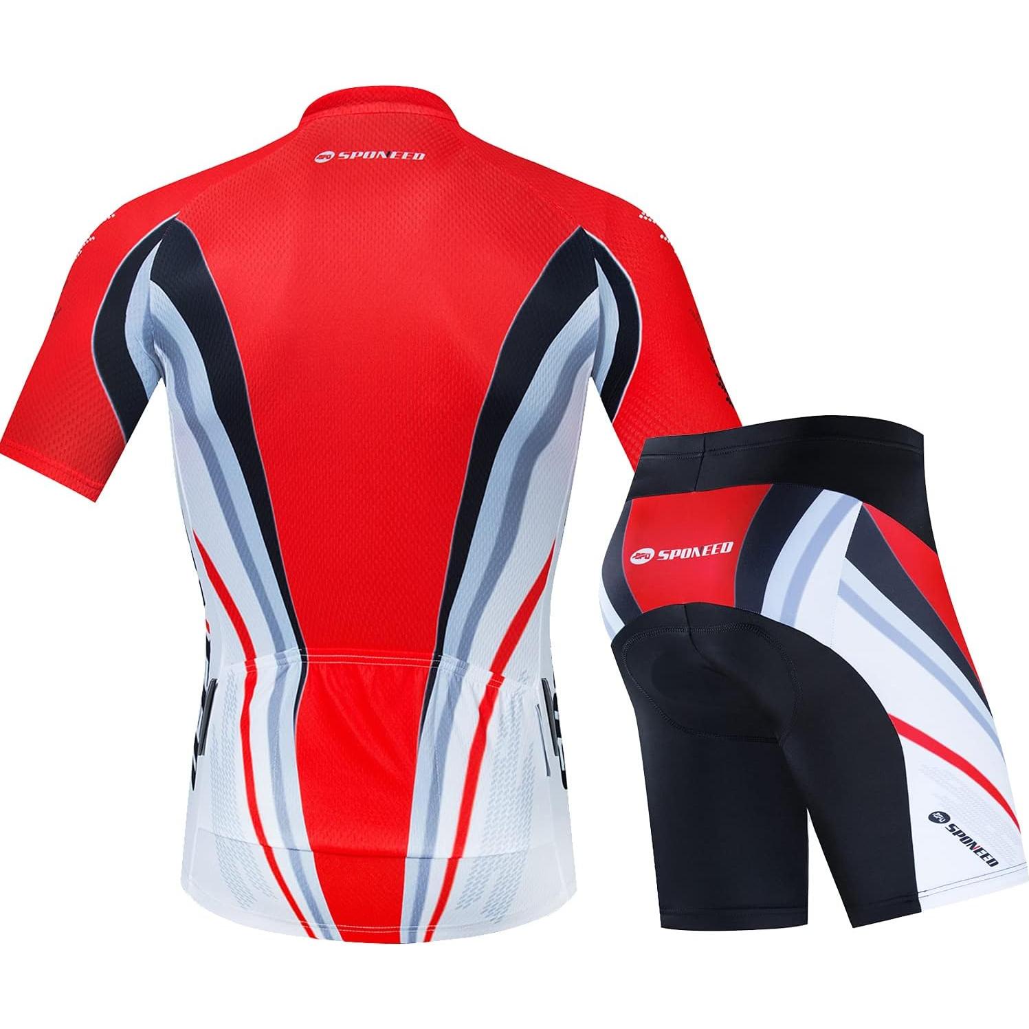 Conjunto de Ciclismo Sponeed para Hombres - Camiseta y Pantalones Cortos
